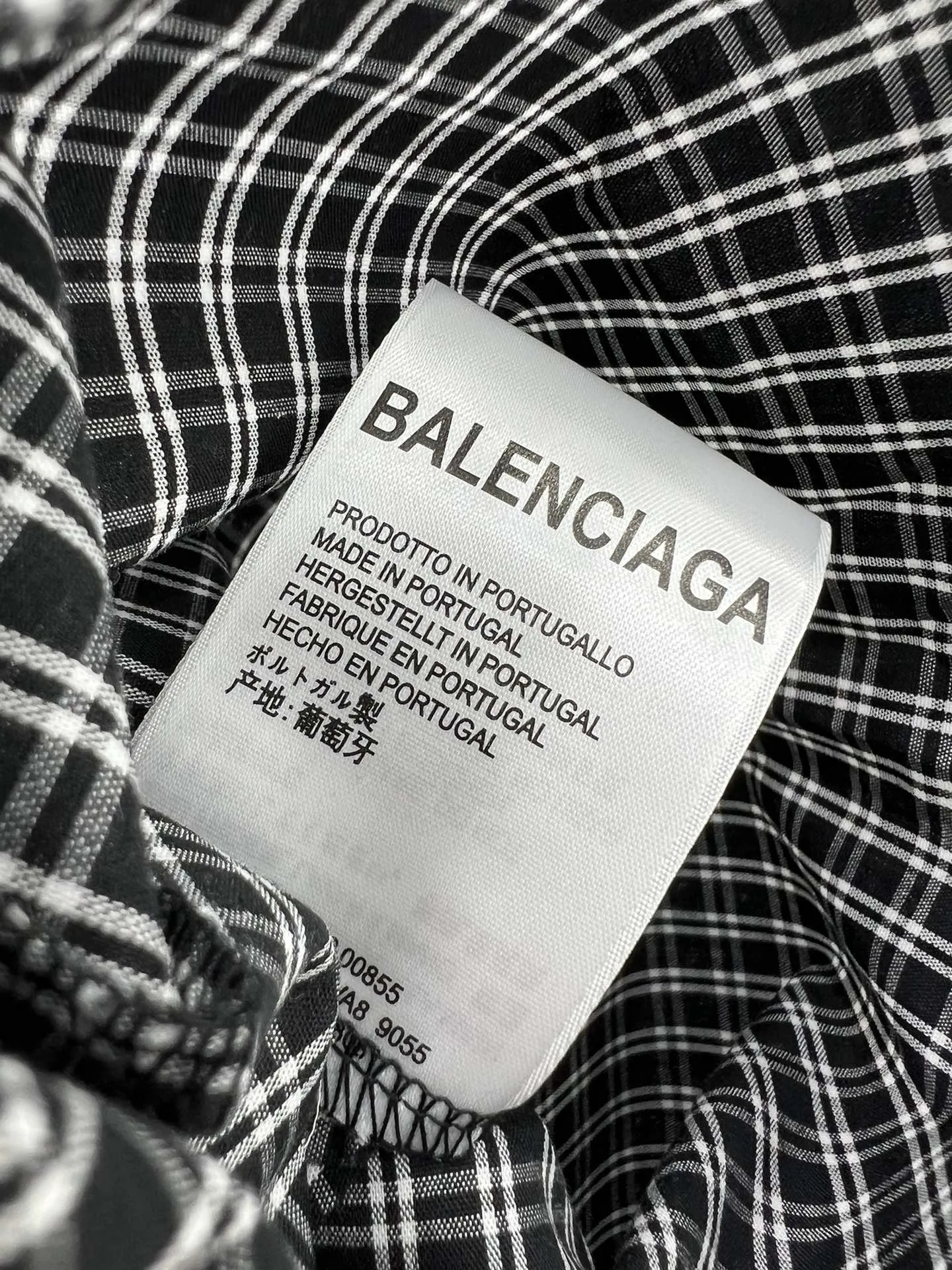 Balenciaga新作チェック柄長袖シャツ黒白 - 画像 (7)