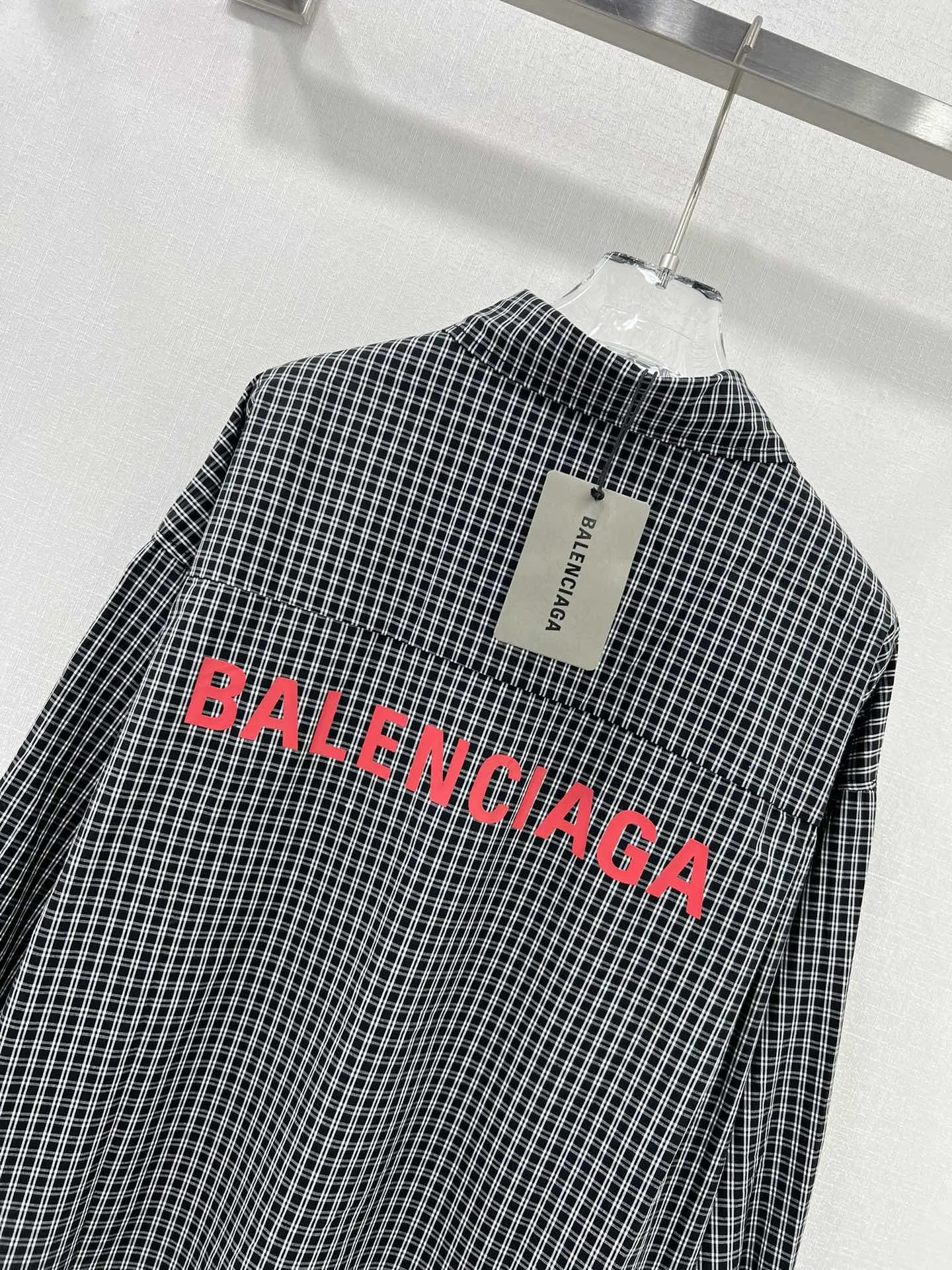 Balenciaga新作チェック柄長袖シャツ黒白 - 画像 (9)