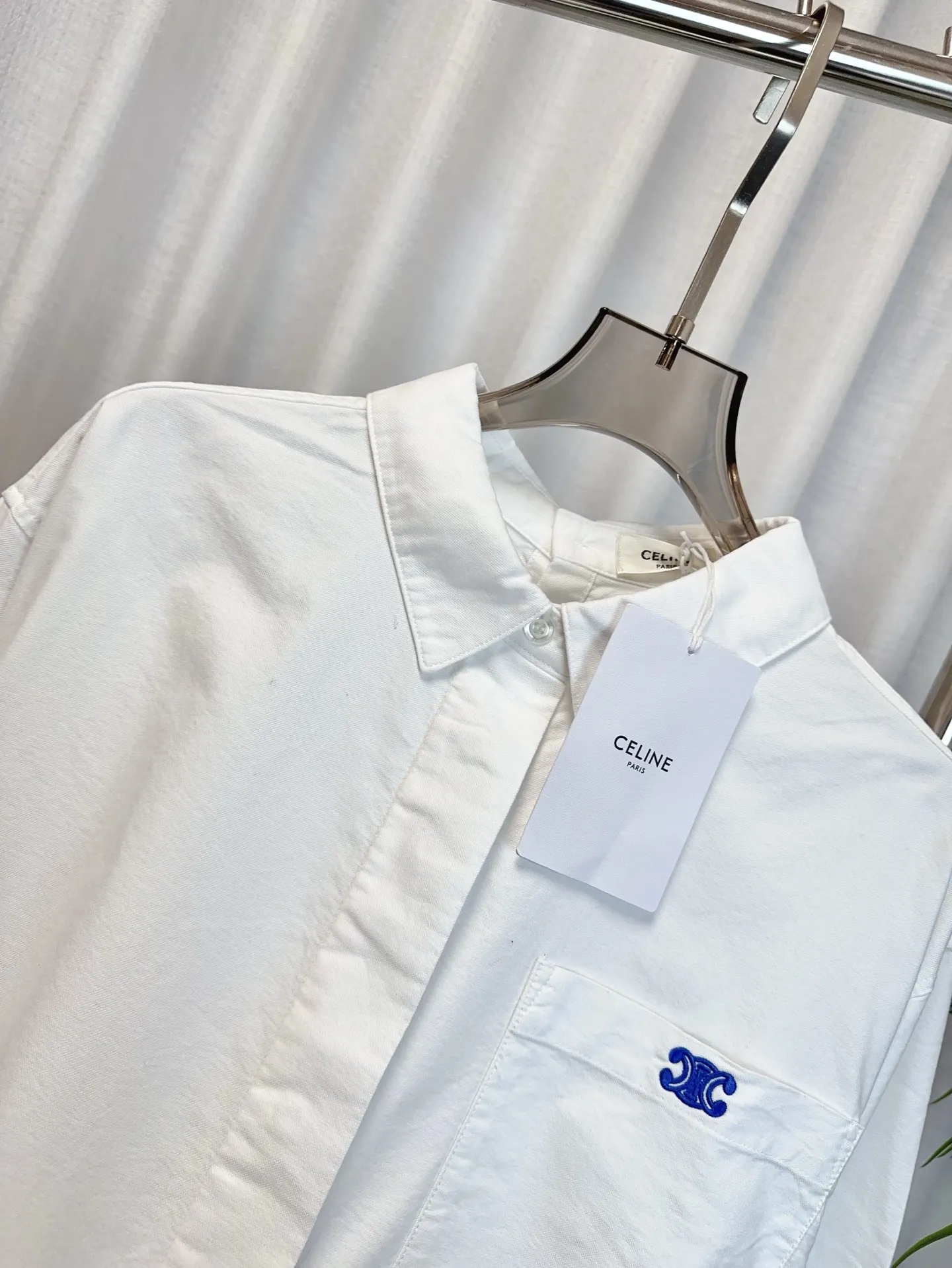 CELINE新作凱旋門刺繍カウボーイシャツ白 - 画像 (7)