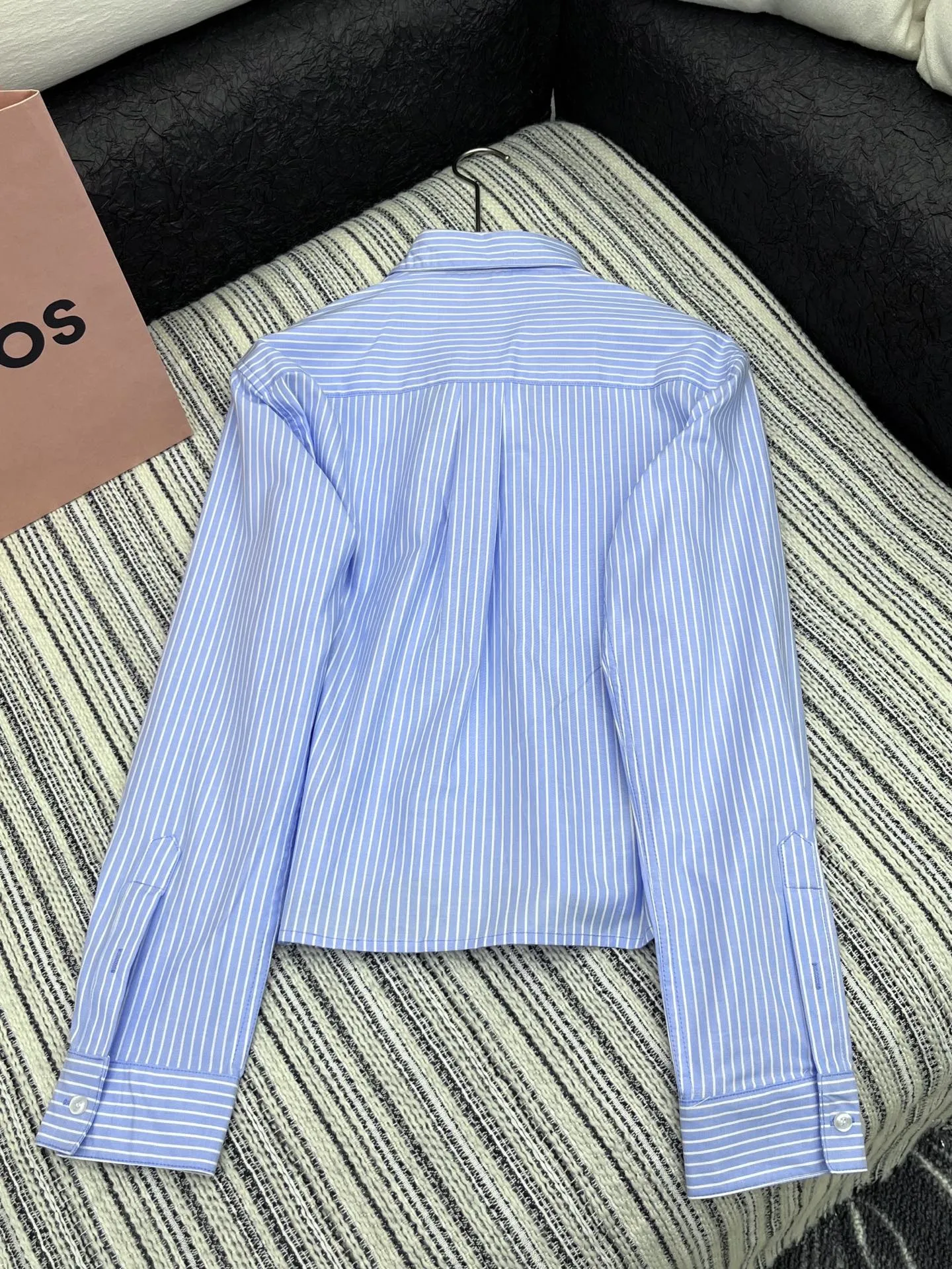 セリーヌ新作青ストライプカレッジスタイルシャツ - 画像 (7)