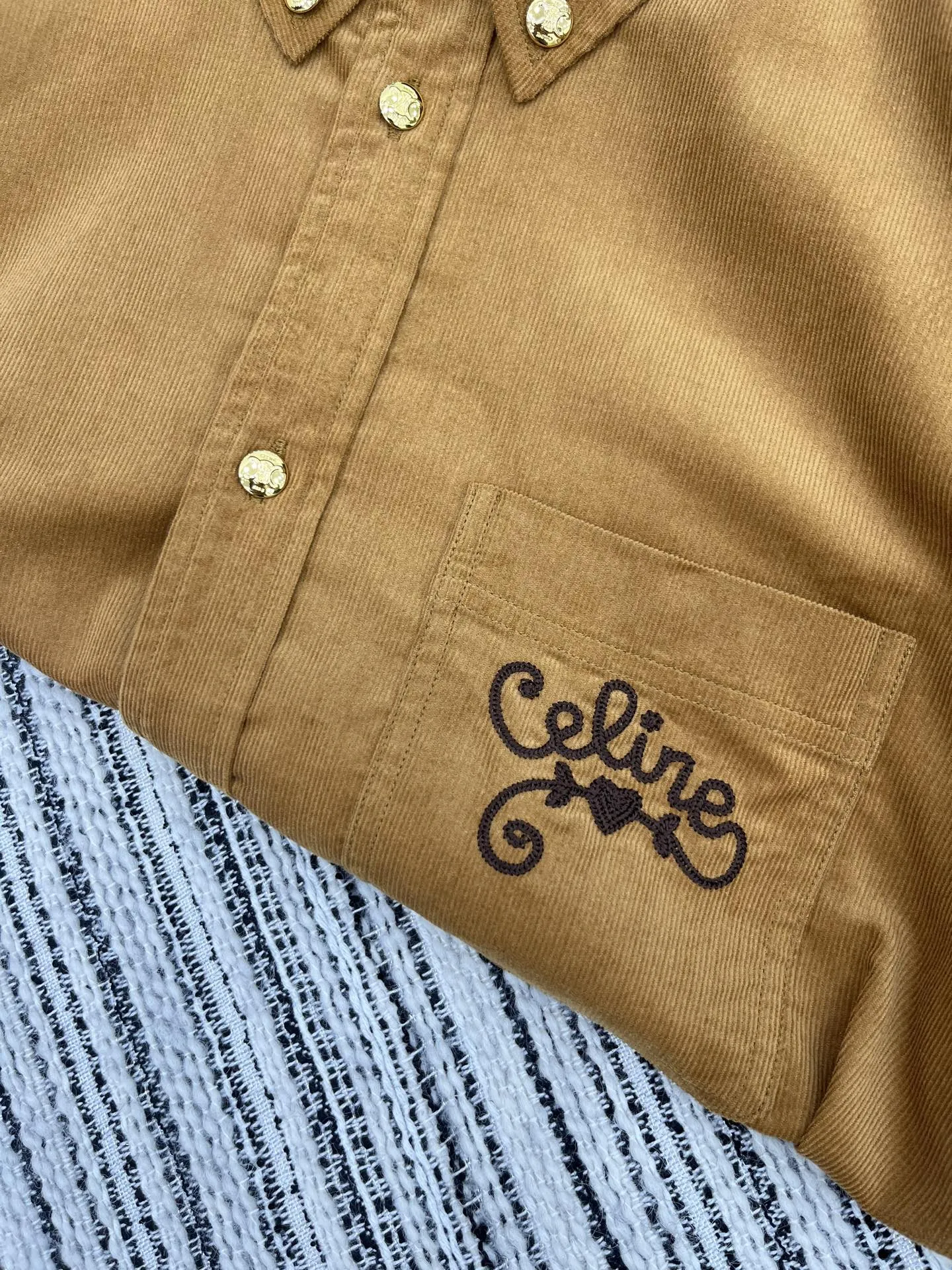 Celi*新作茶色コーデュロイカウボーイシャツ - 画像 (6)