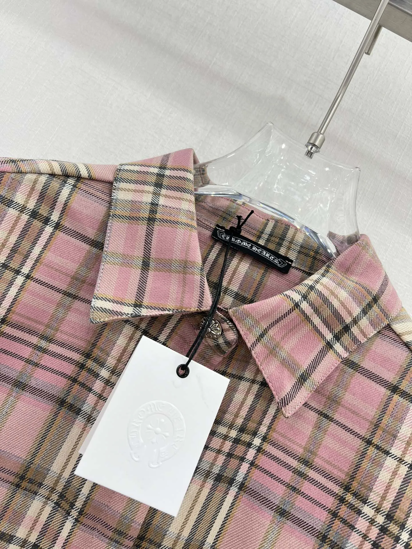 chrome hearts新作ピンクチェック柄シャツ - 画像 (3)