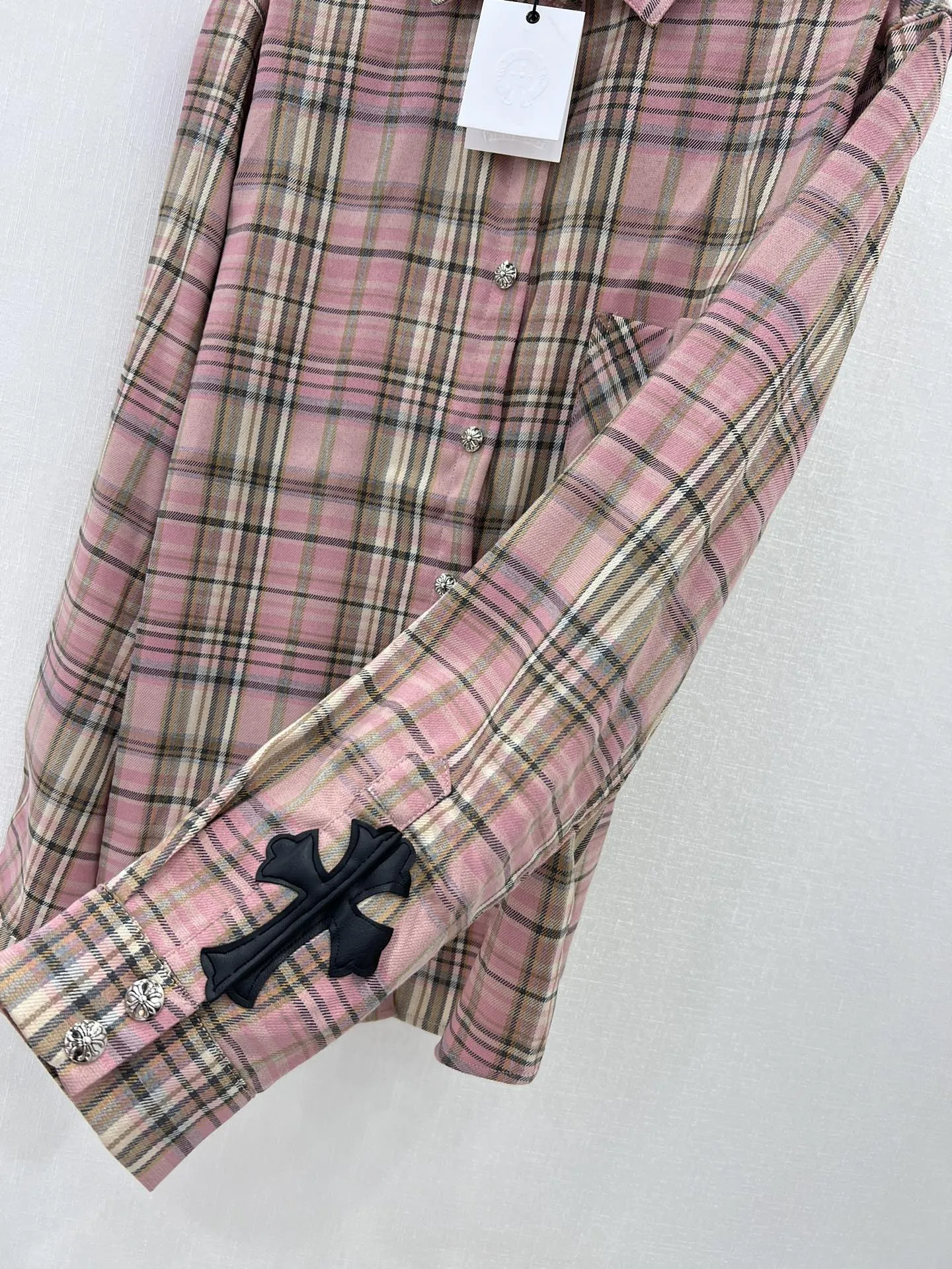 chrome hearts新作ピンクチェック柄シャツ - 画像 (7)