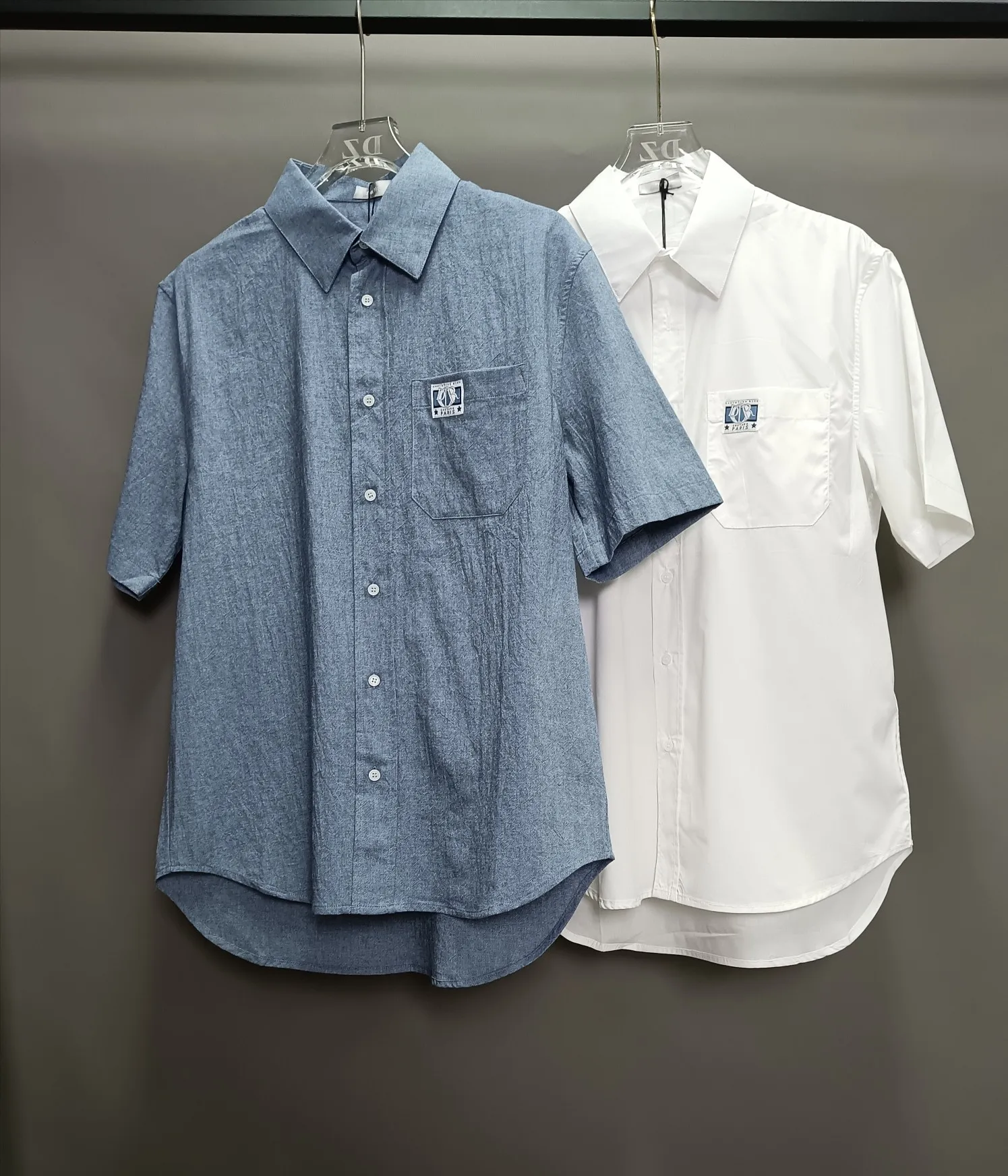 ディオール新作青チェック柄シャツ