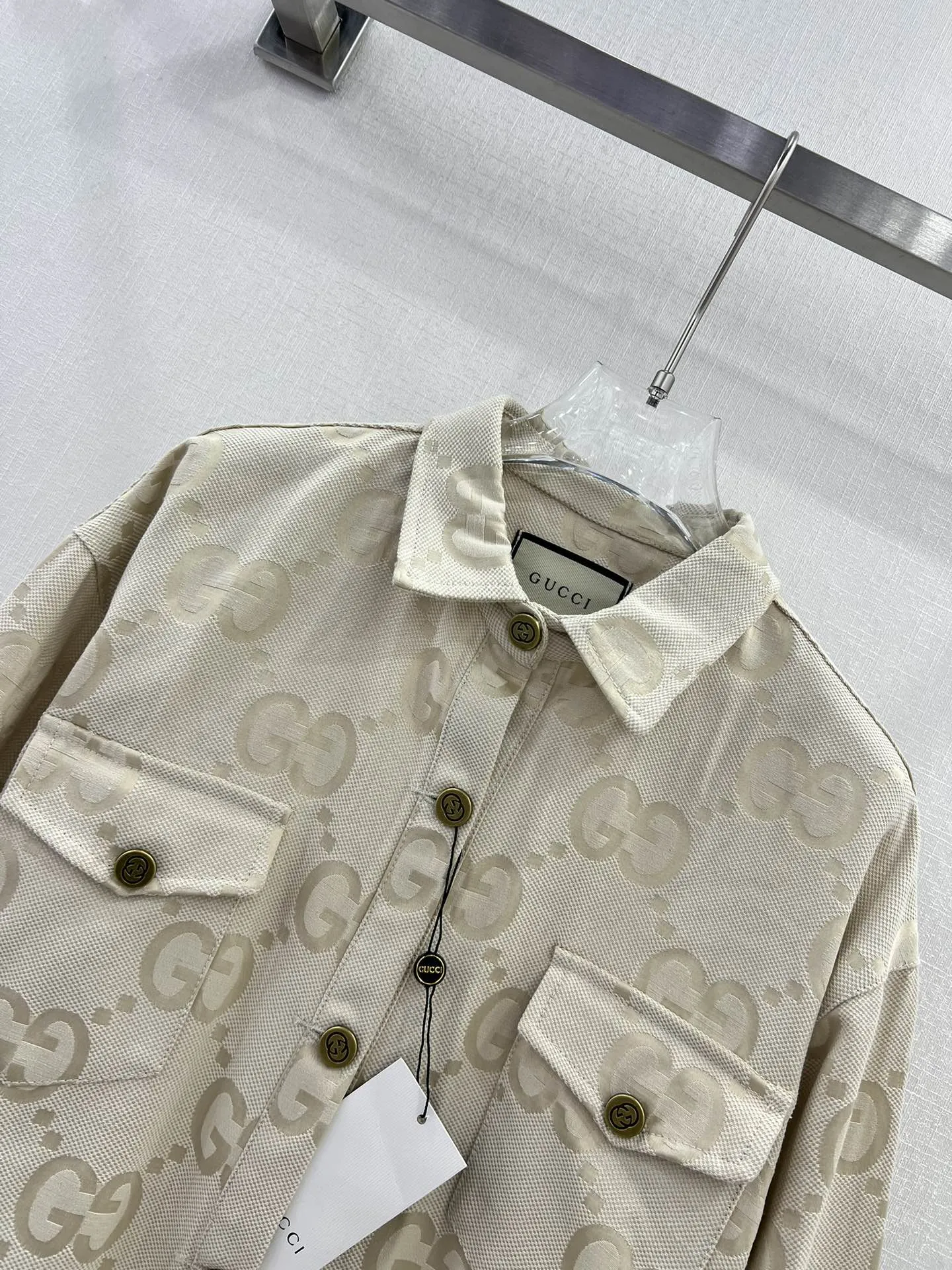 GUCCI新作青ジャカードシャツSML - 画像 (4)