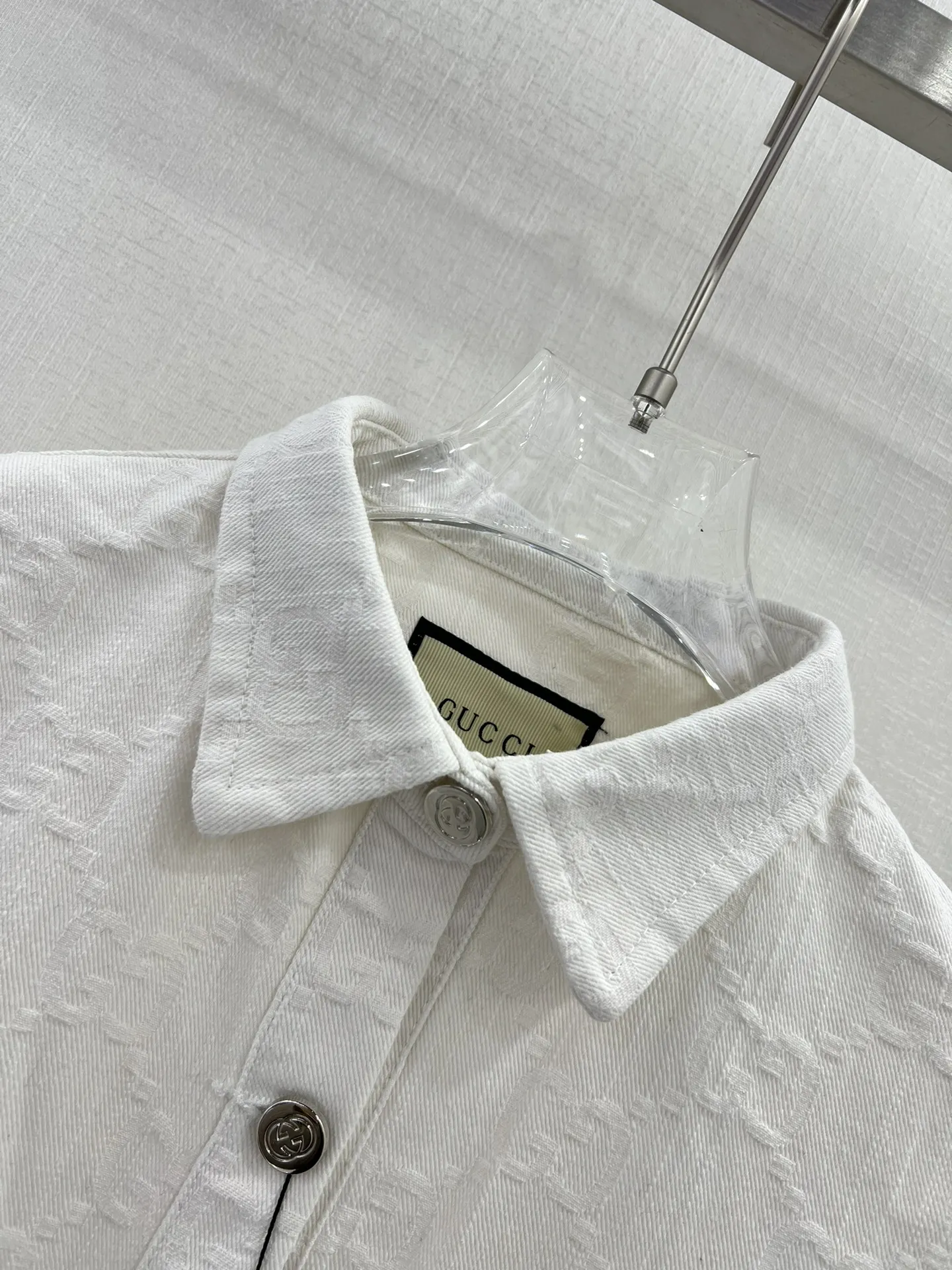 GUCCI 24新作GGジャカードシャツ白SML - 画像 (3)