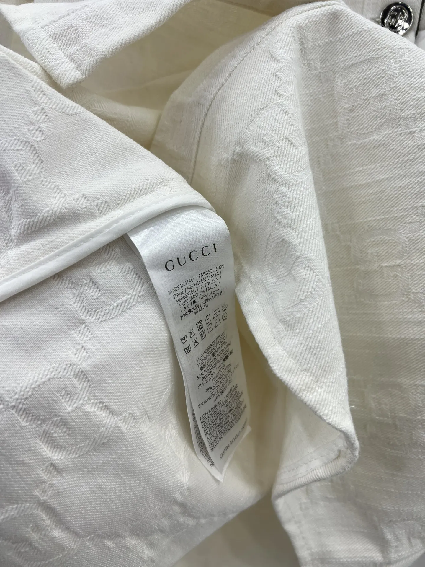 GUCCI 24新作GGジャカードシャツ白SML - 画像 (8)