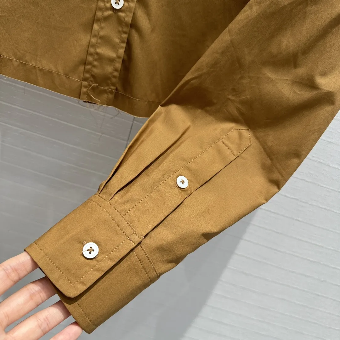 ロエベ新作茶色刺繍短いシャツ - 画像 (9)