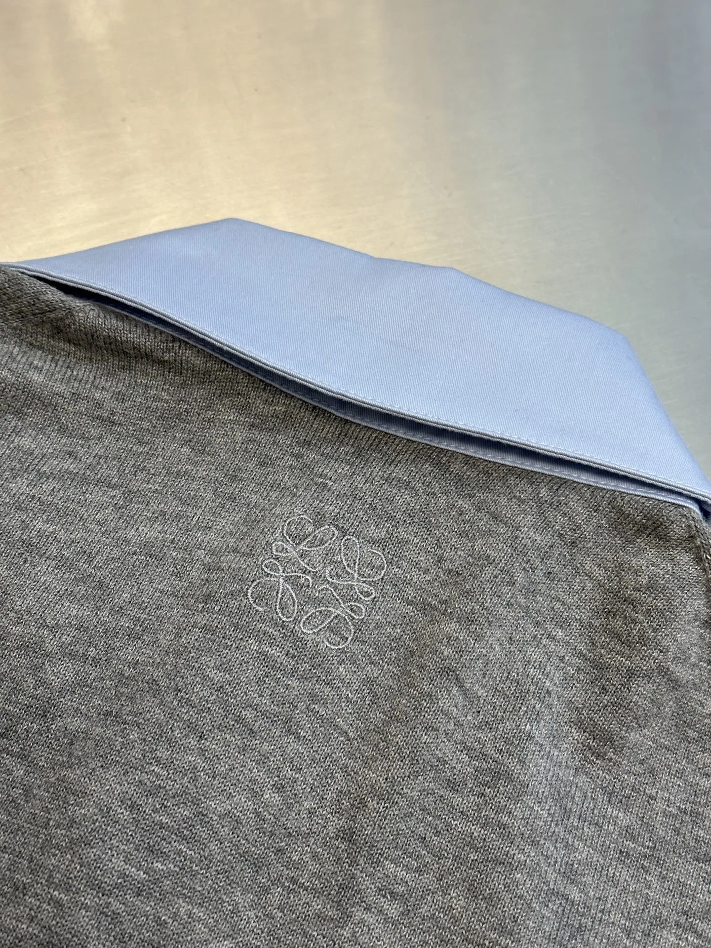 ロエベ スプライシングウールマッシュアップシャツ 青 - 画像 (9)