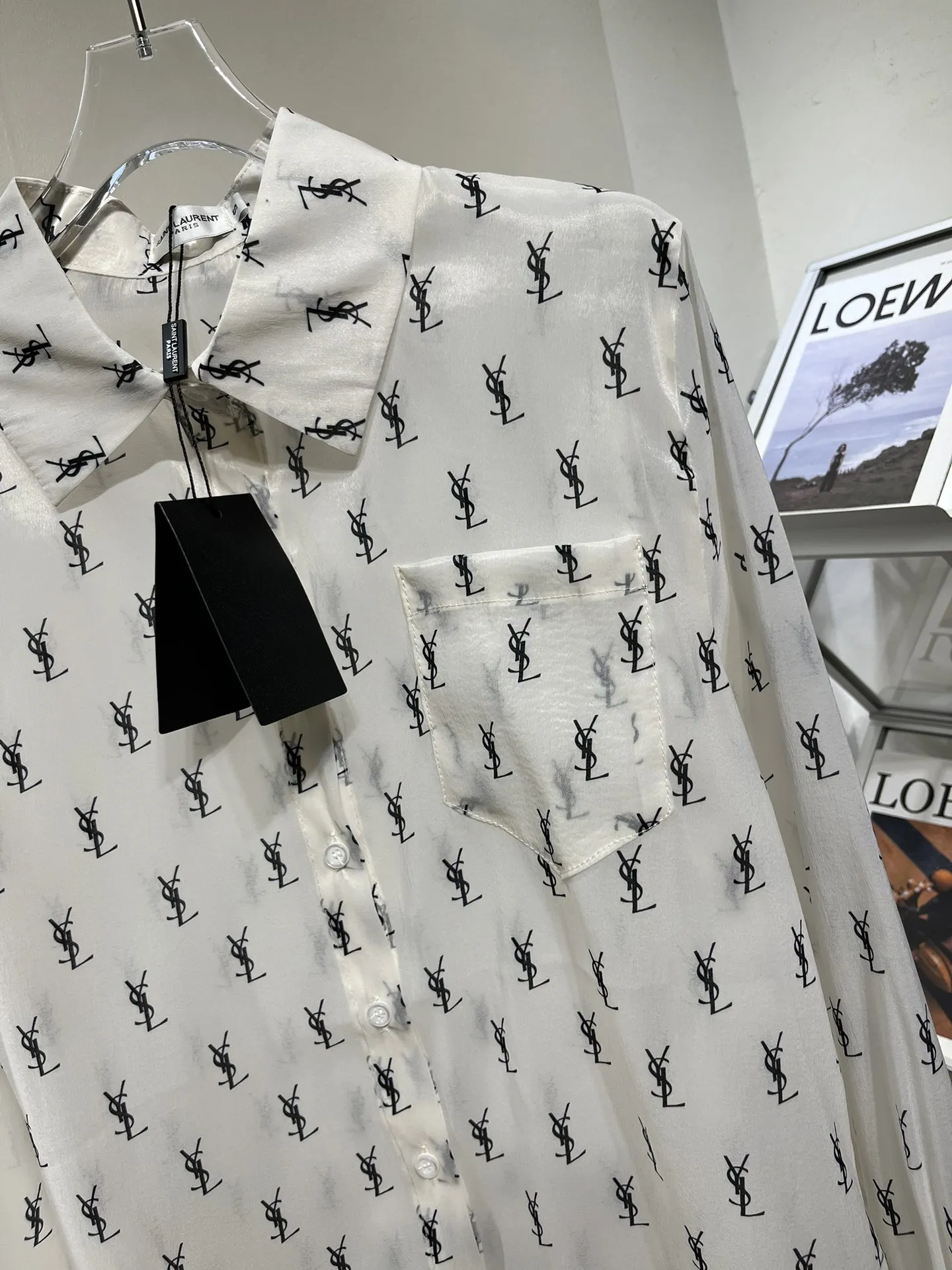 Yves Saint Laurent アルファベット刺繍シャツ白 - 画像 (5)