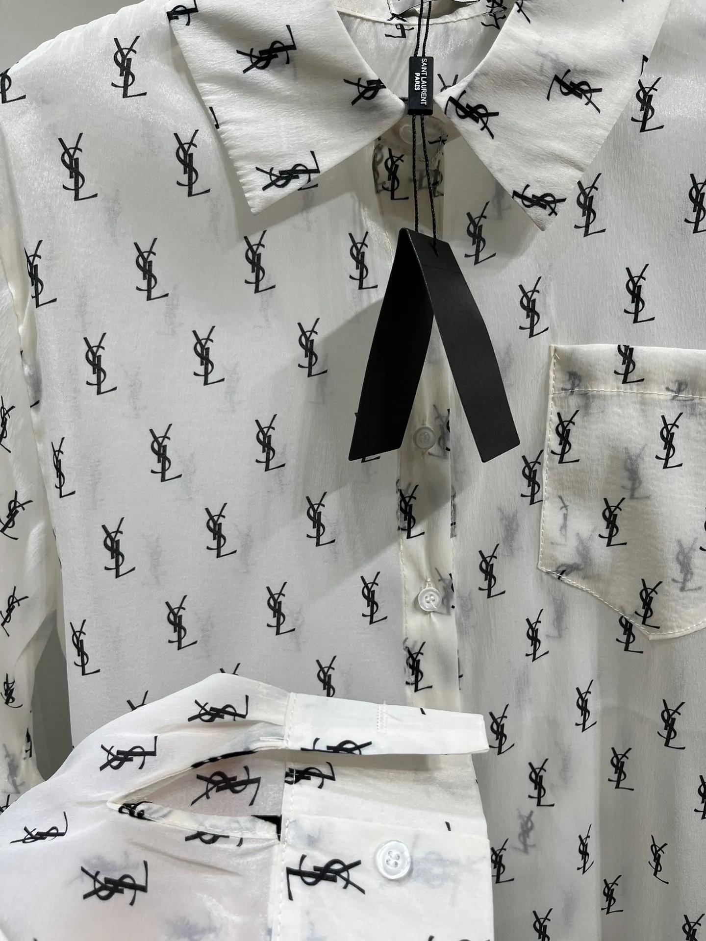 Yves Saint Laurent アルファベット刺繍シャツ白 - 画像 (8)