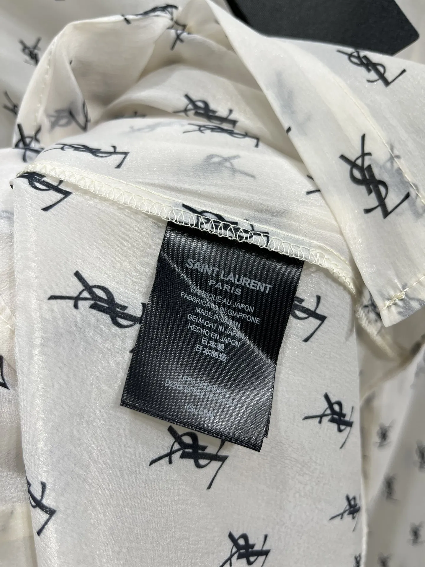 Yves Saint Laurent アルファベット刺繍シャツ白 - 画像 (10)