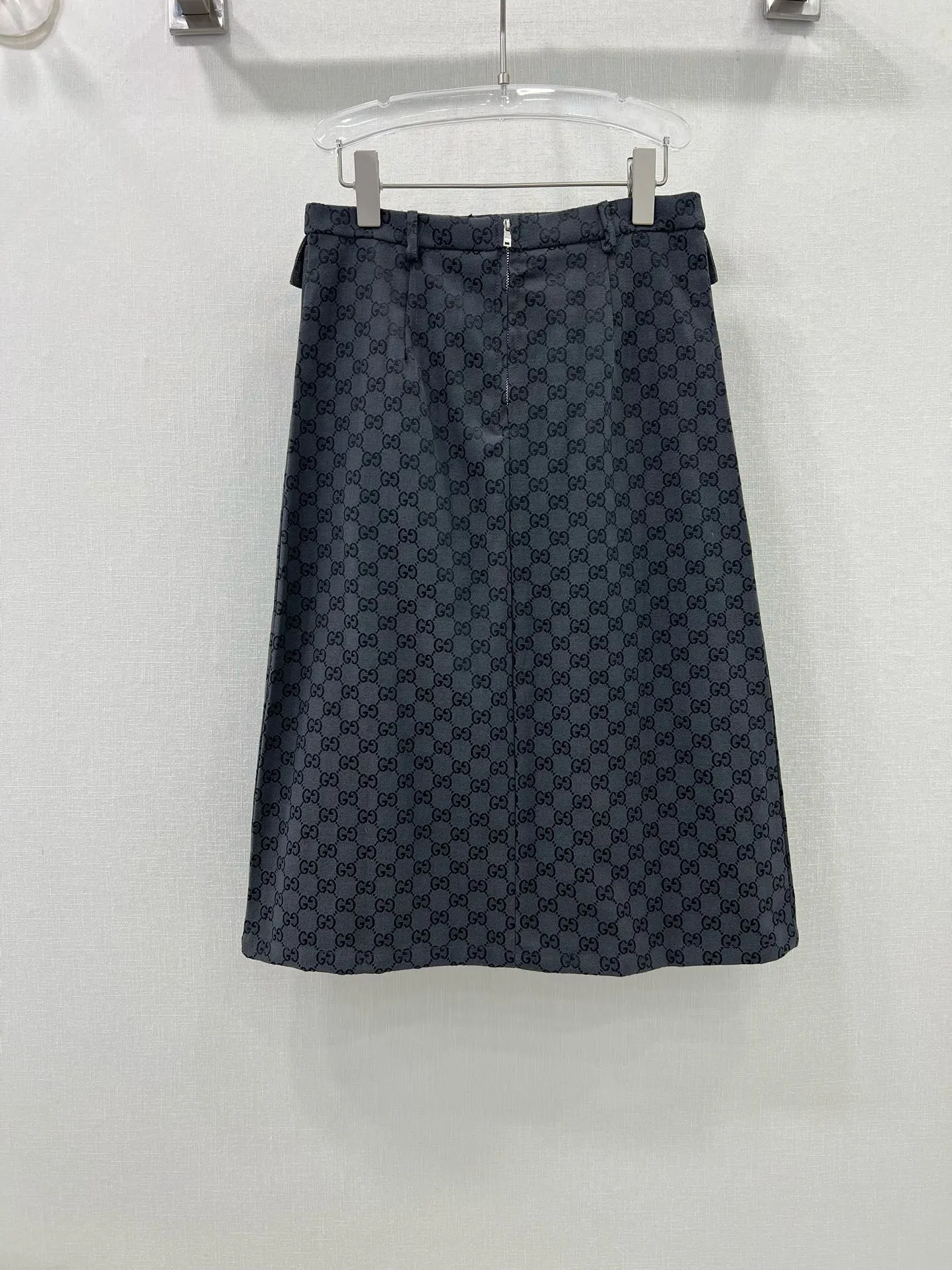 GUCCI 24春夏 ダブルGG提花A字スカート ブラック - 画像 (8)