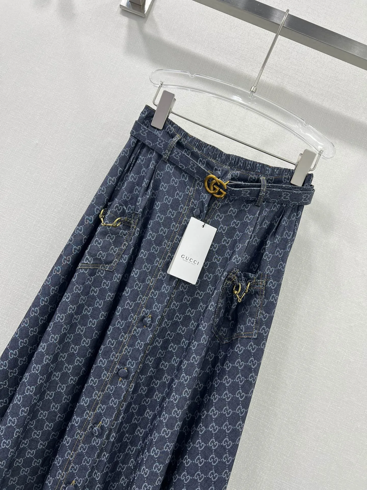 GUCCI 2024春夏ブルーデニムハーフスカート - 画像 (4)