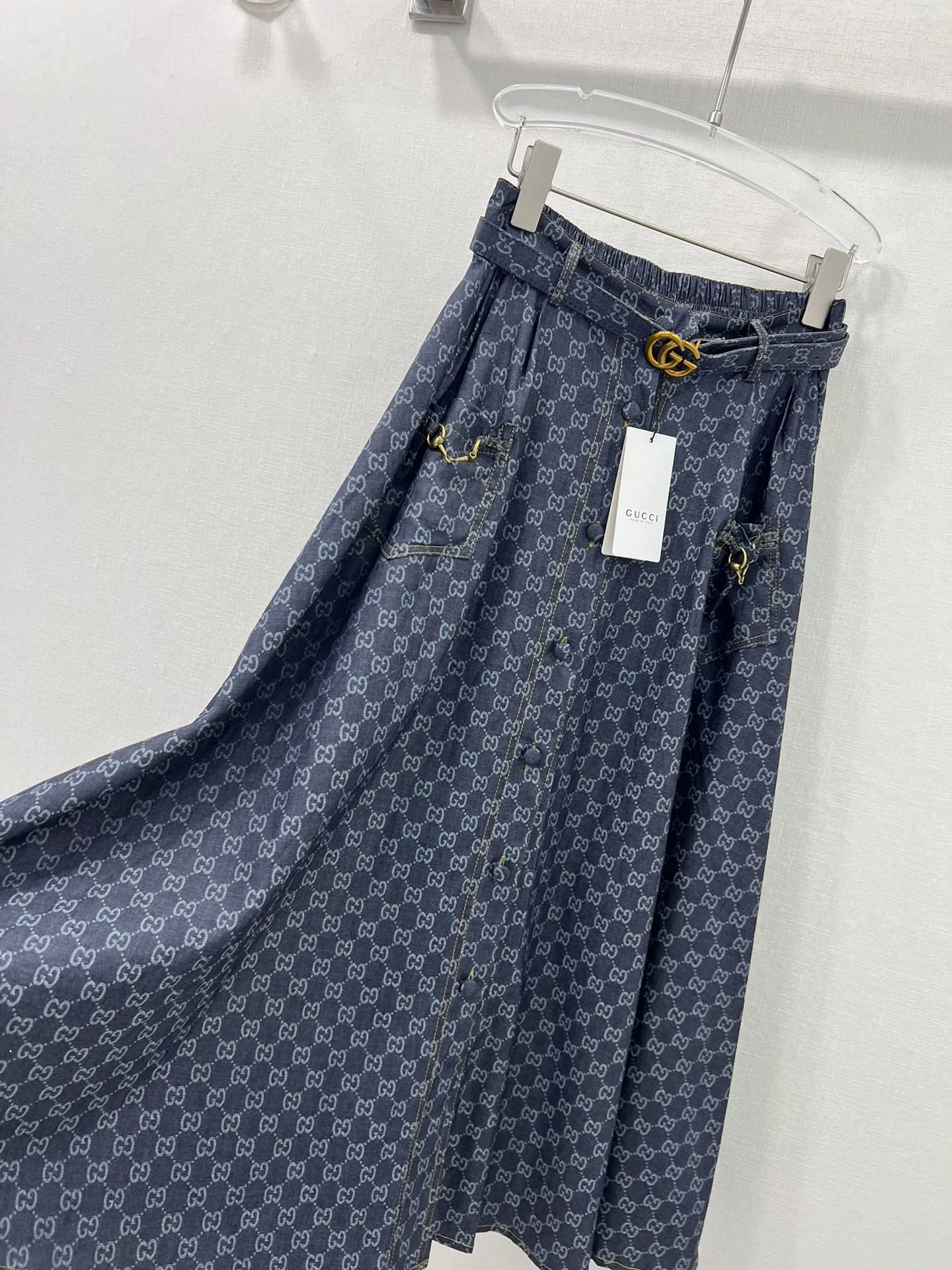 GUCCI 2024春夏ブルーデニムハーフスカート - 画像 (6)