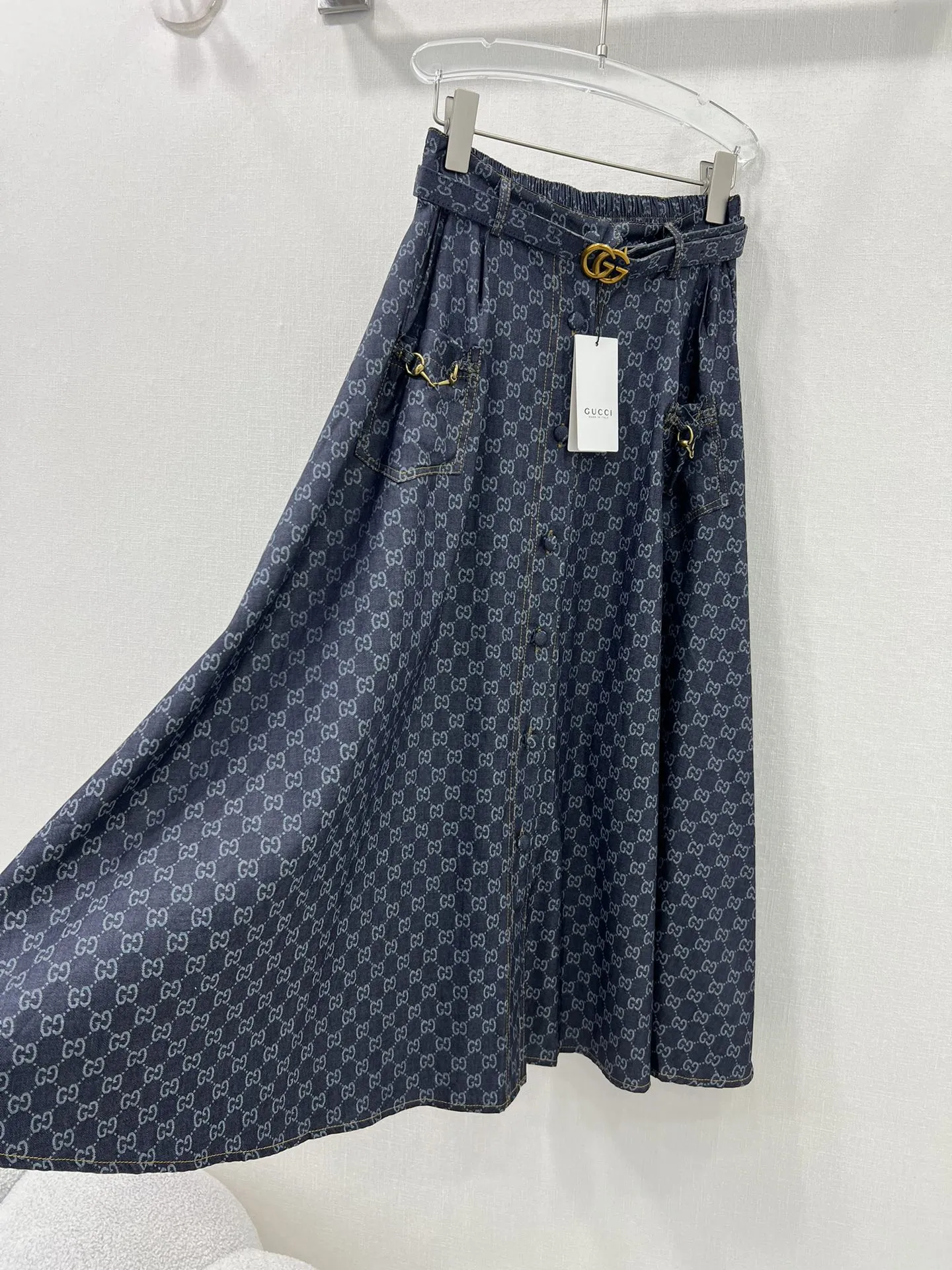 GUCCI 2024春夏ブルーデニムハーフスカート - 画像 (7)