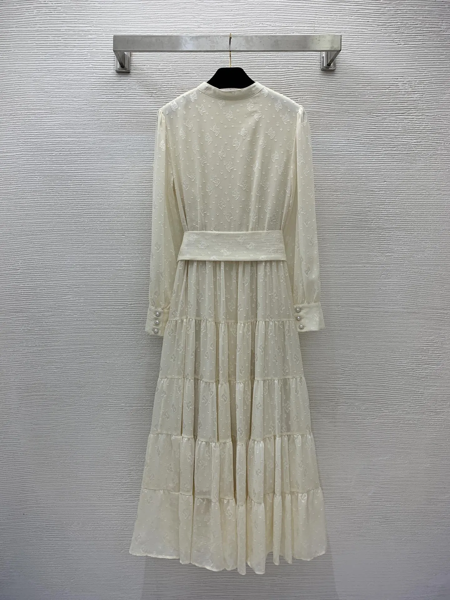 MiuMiu ブラックベア水玉模様ダイヤモンドボタンマキシスカート - 画像 (5)