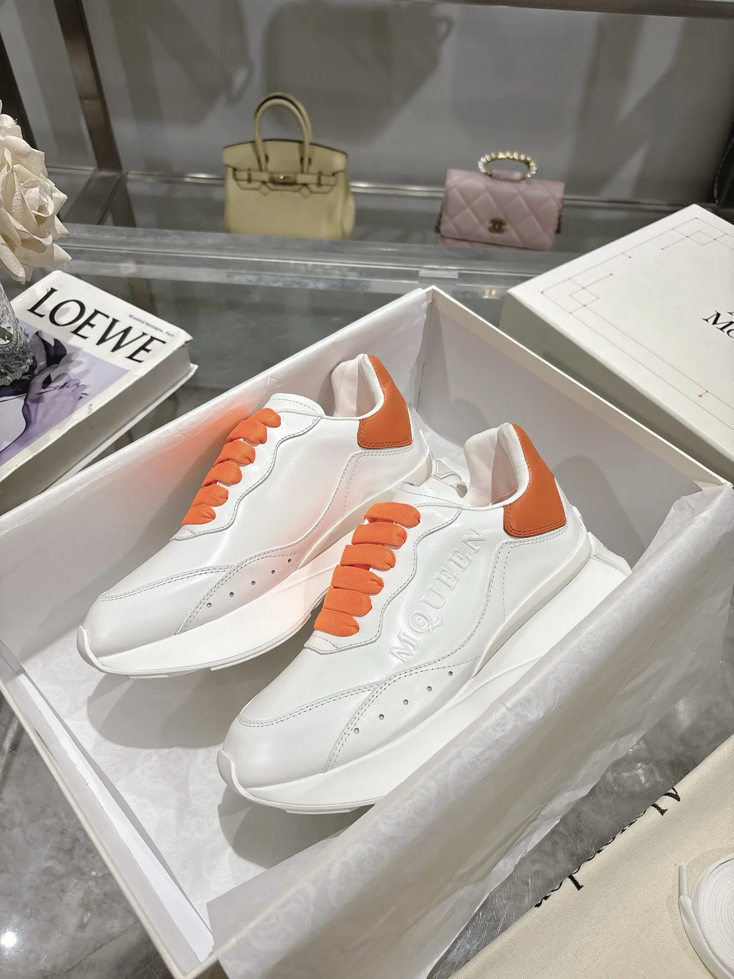 ALEXANDER MCQUEEN 白橙色 Sprintスニーカー - 画像 (5)