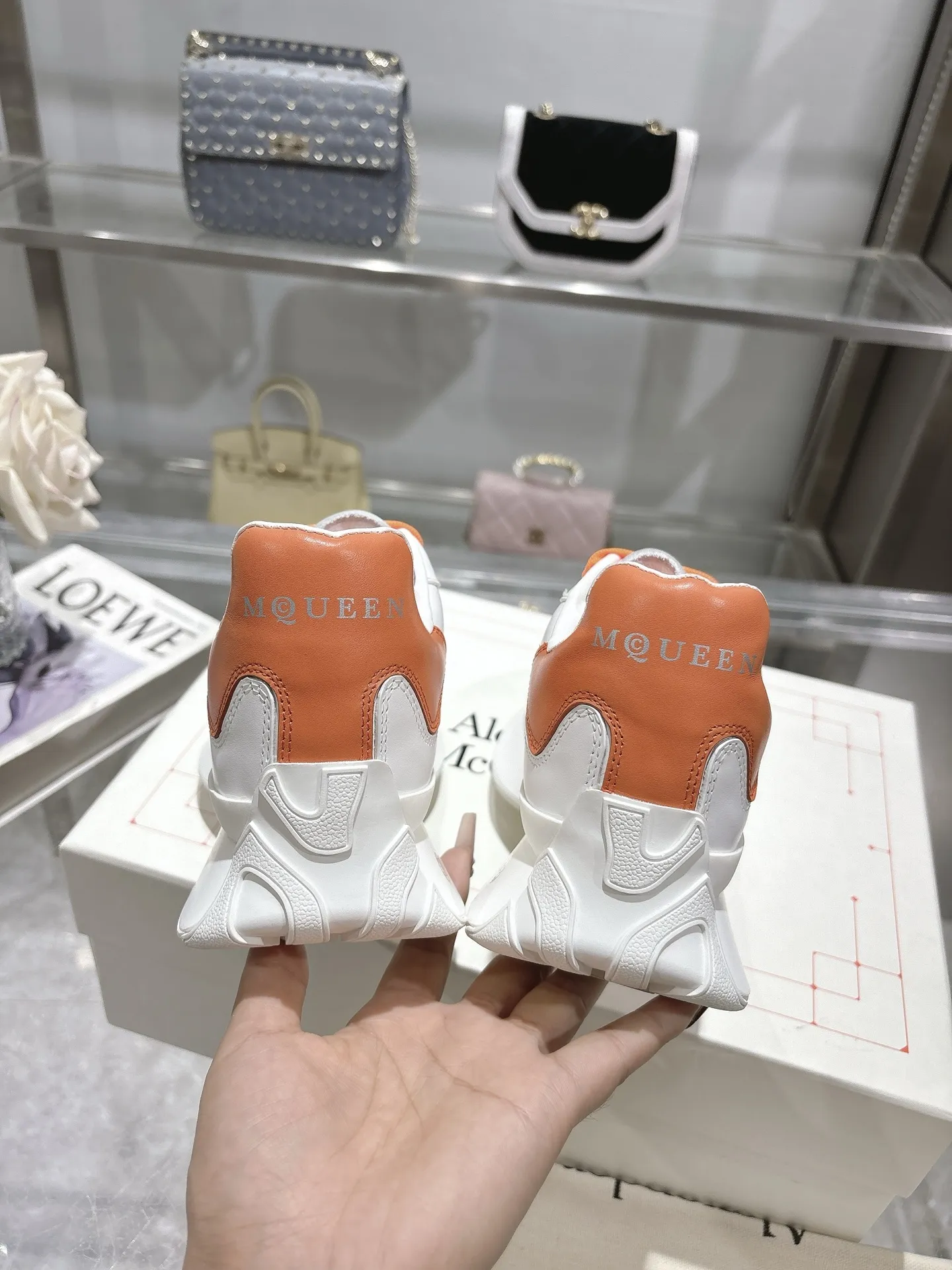 ALEXANDER MCQUEEN 白橙色 Sprintスニーカー - 画像 (7)