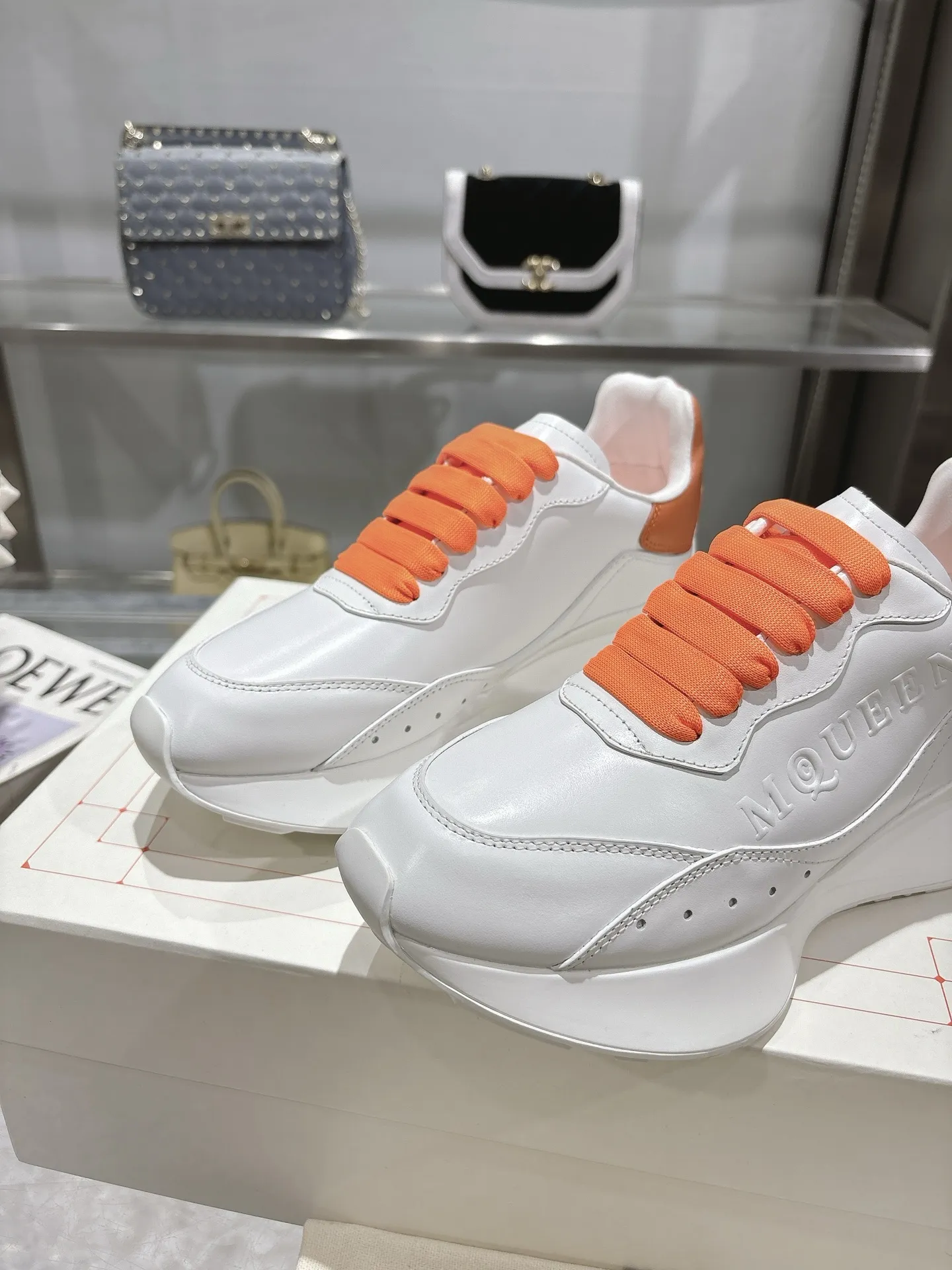 ALEXANDER MCQUEEN 白橙色 Sprintスニーカー - 画像 (8)