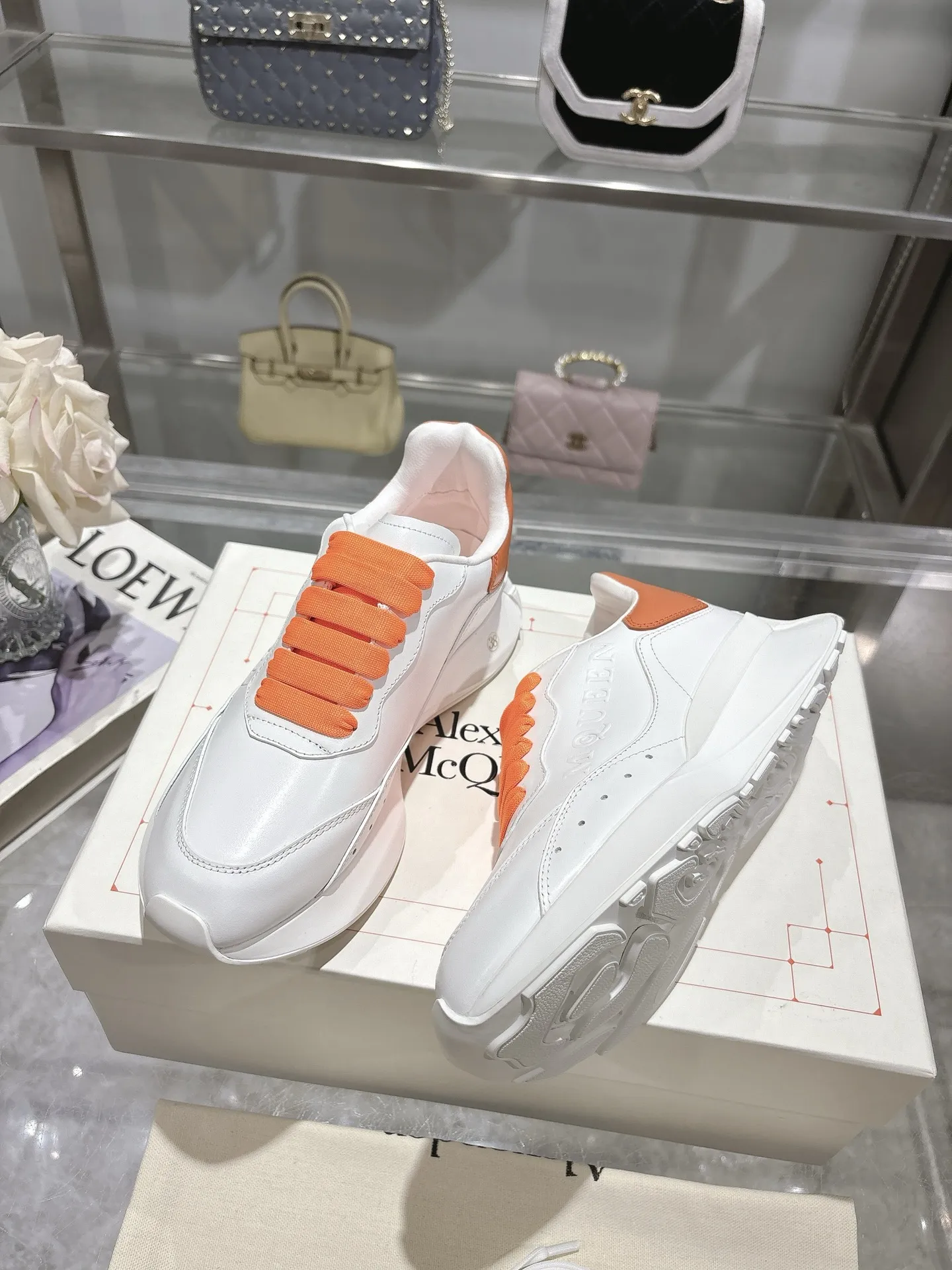 ALEXANDER MCQUEEN 白橙色 Sprintスニーカー - 画像 (10)