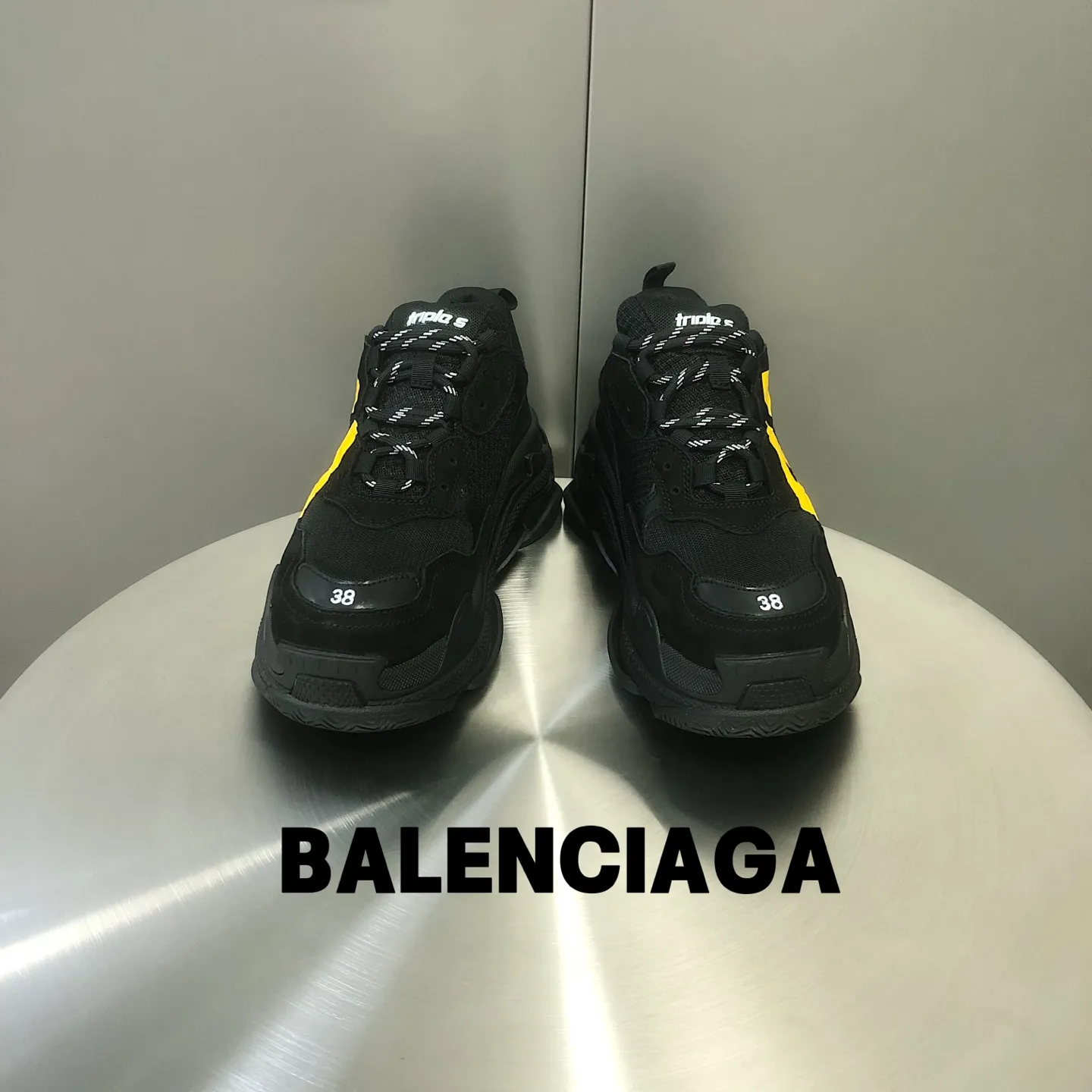 Balenciaga Triple S ブラックイエロー老舗靴 - 画像 (5)