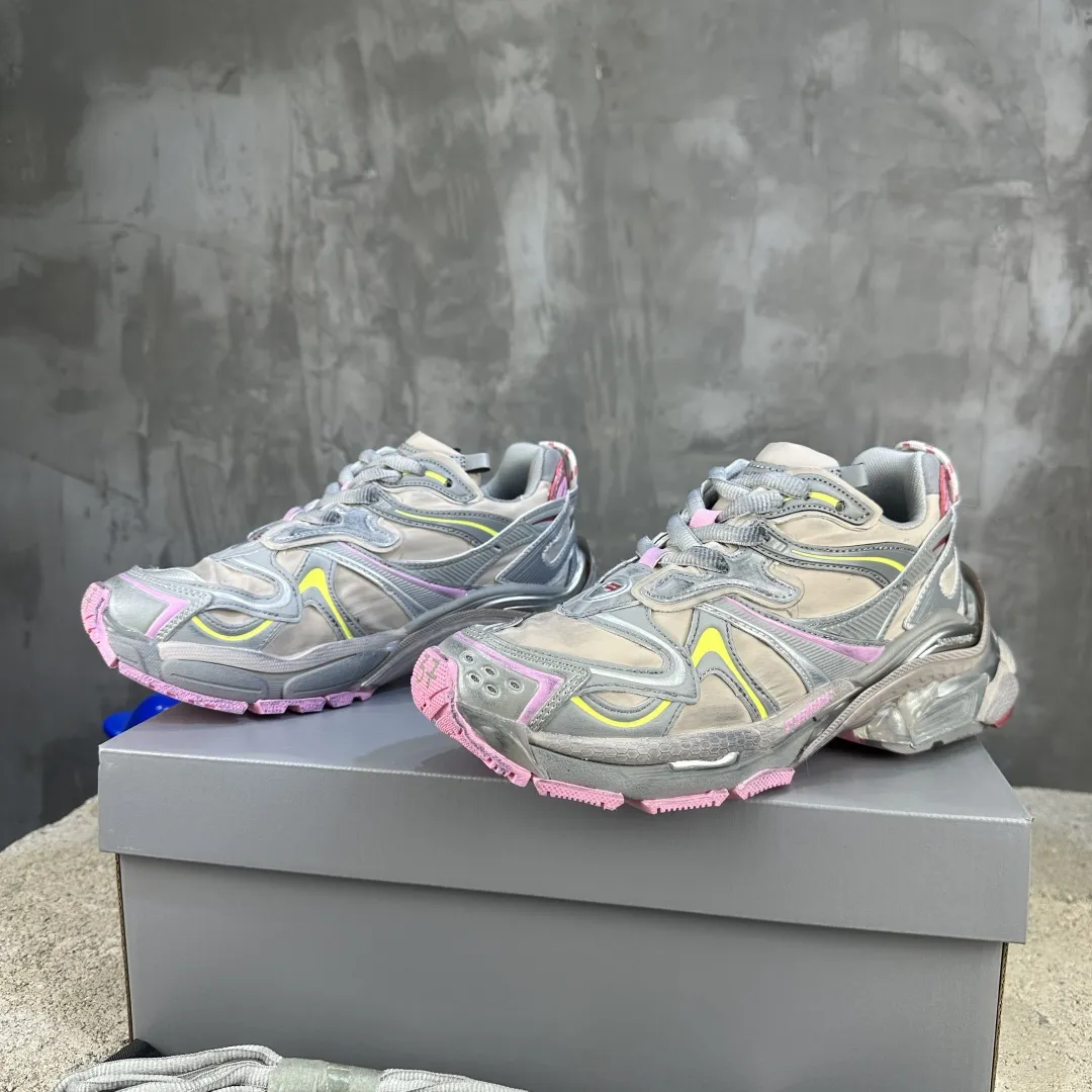 BALENCIAGA Runner-2 破坏风 グレー ピンク - 画像 (4)
