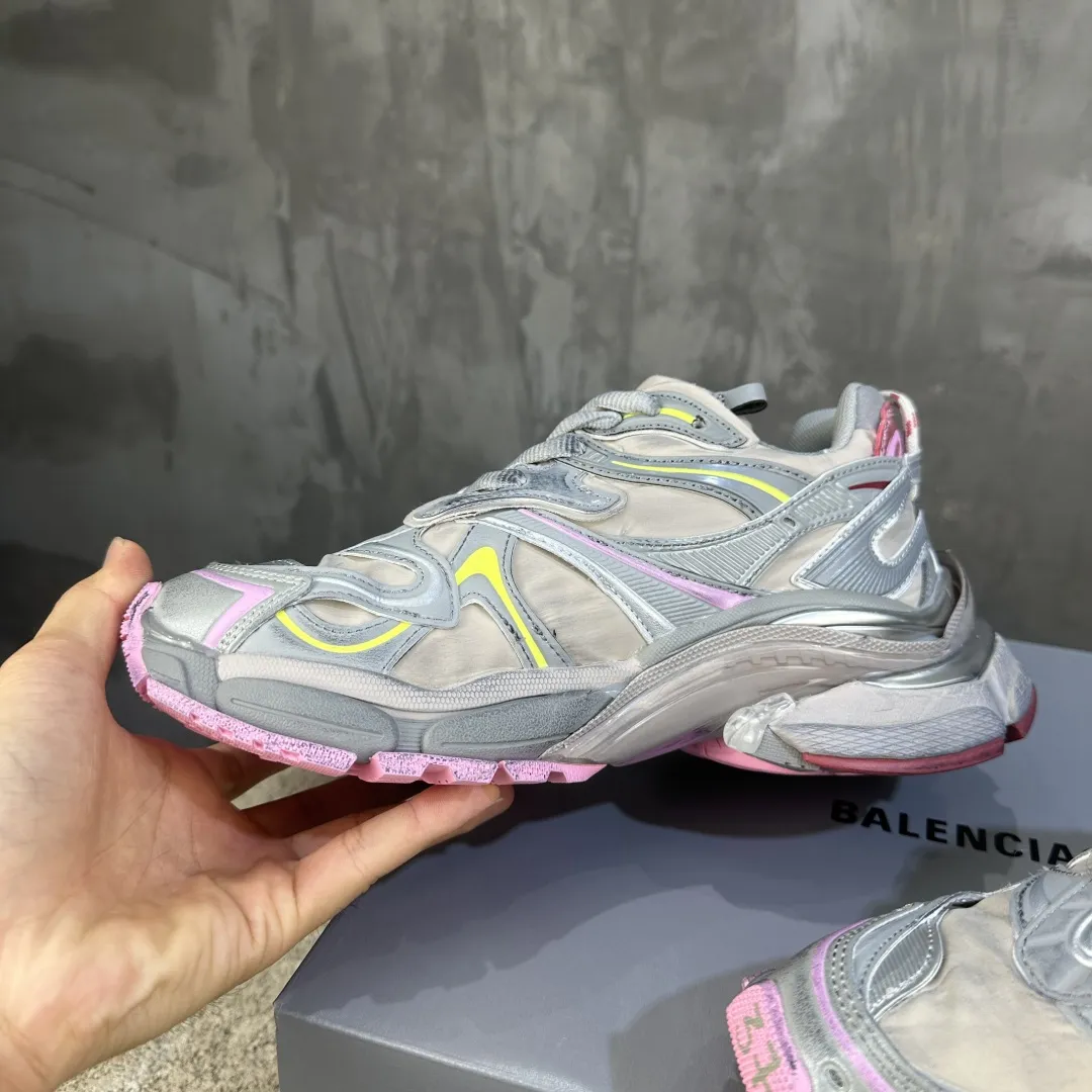 BALENCIAGA Runner-2 破坏风 グレー ピンク - 画像 (6)