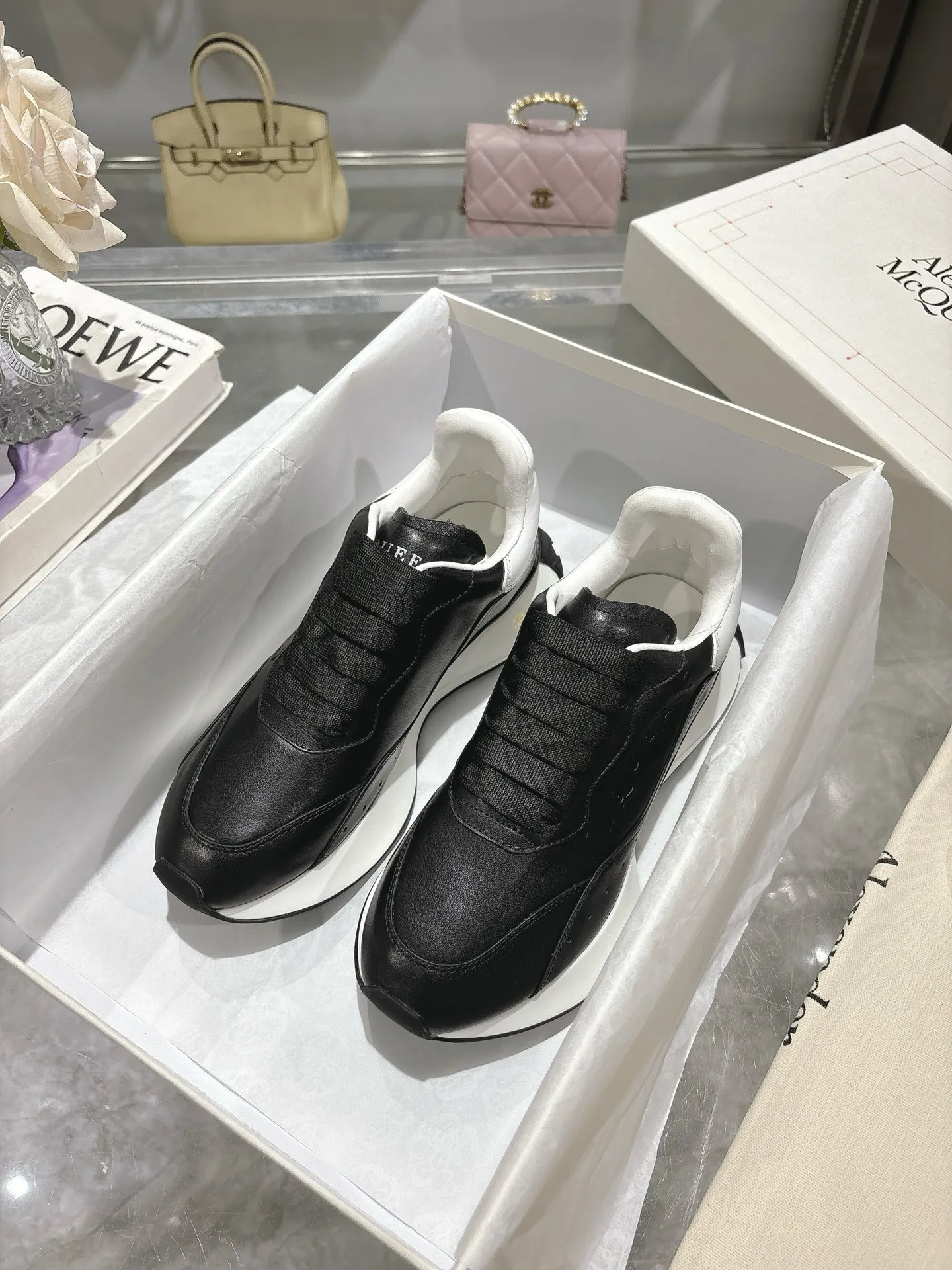 ALEXANDER MCQUEEN 黒白 Sprintスニーカー - 画像 (8)