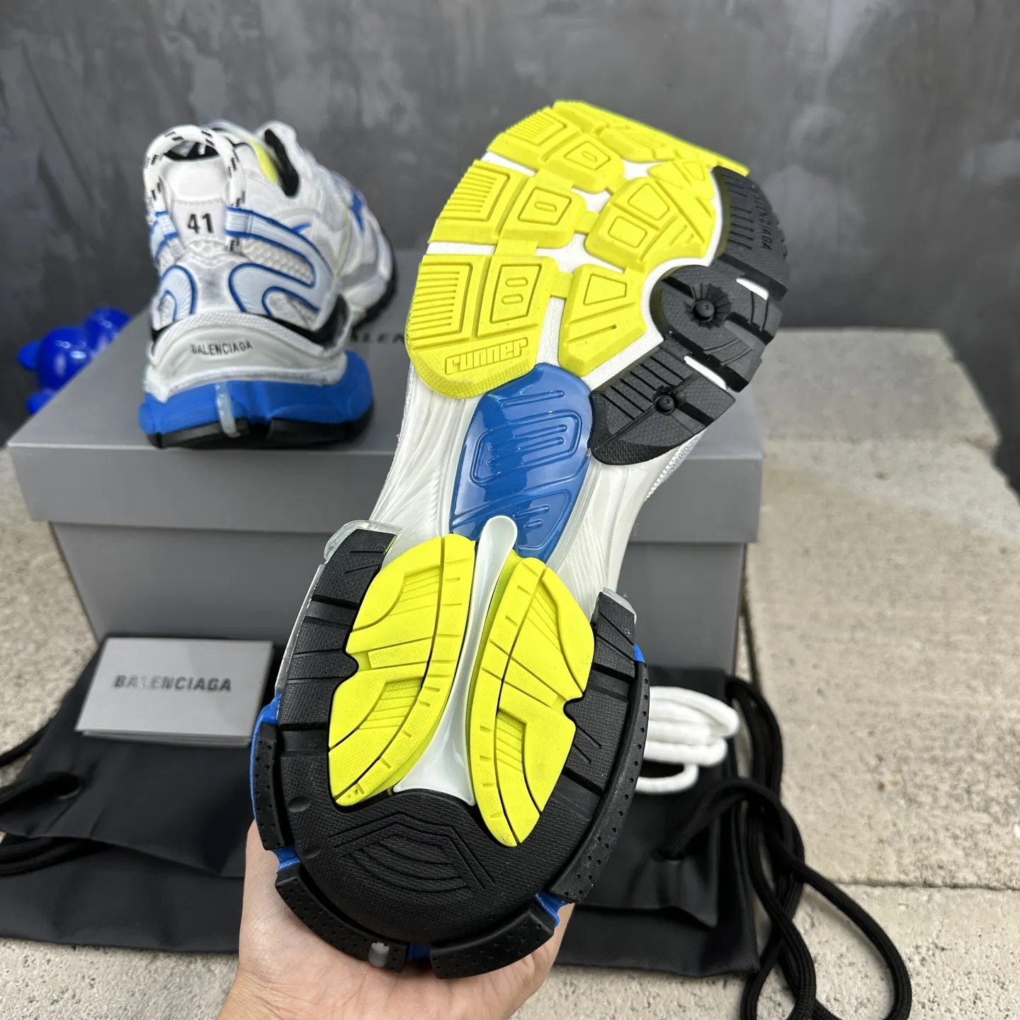 BALENCIAGA Runner-2 破壊風 ホワイトブルー - 画像 (10)