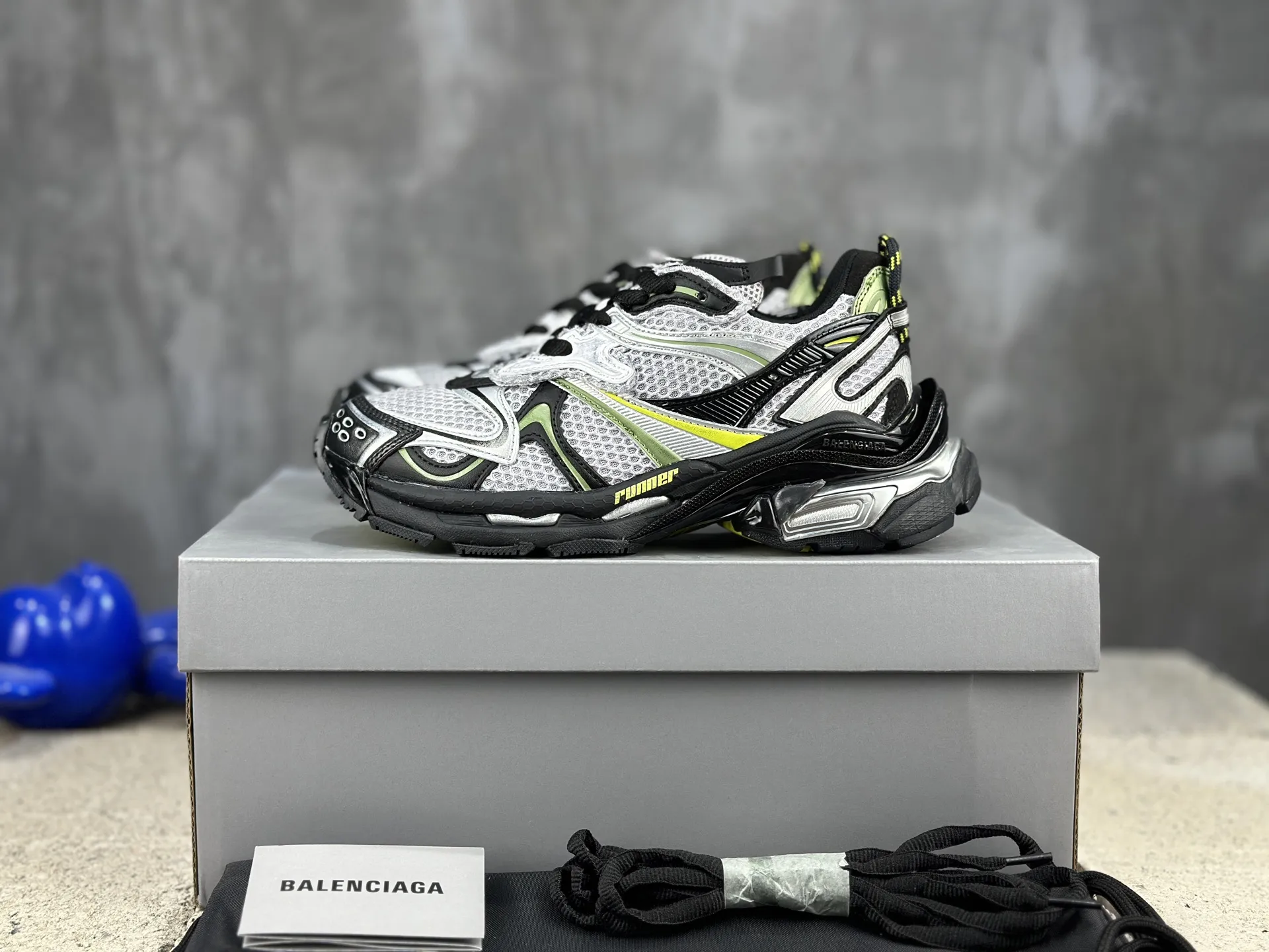 BALENCIAGA Runner-2 破坏风 白黑黄 スニーカー
