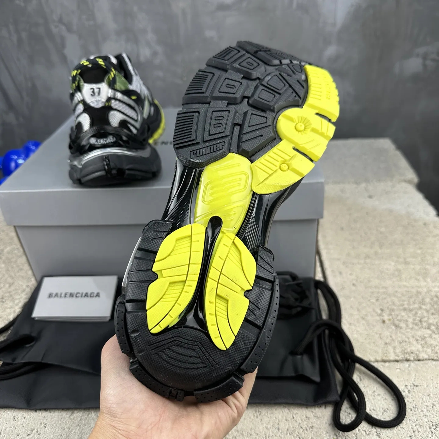 BALENCIAGA Runner-2 破坏风 白黑黄 スニーカー - 画像 (10)