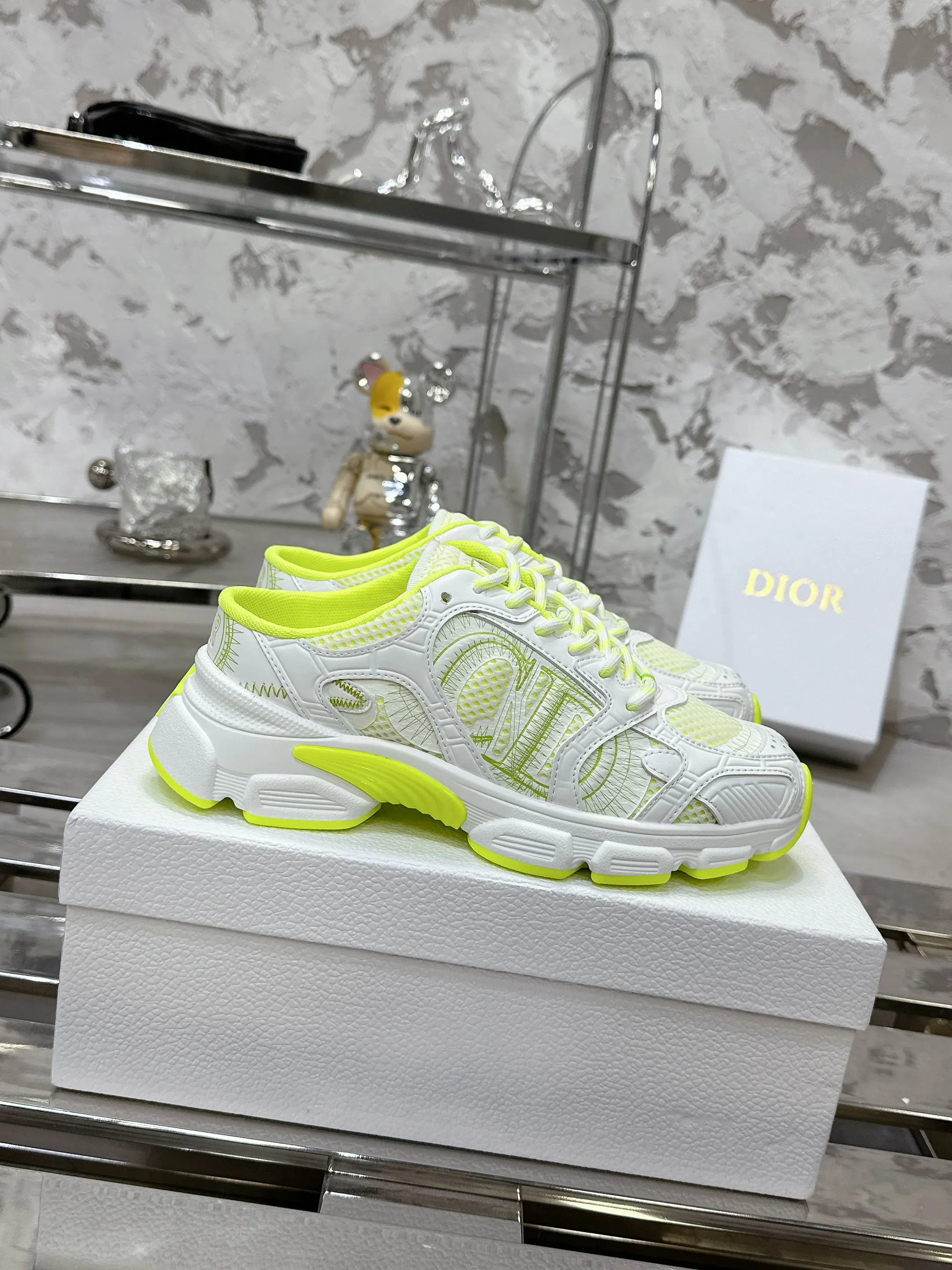 DIOR CHRONO ホワイトイエロー オールドパップシューズ