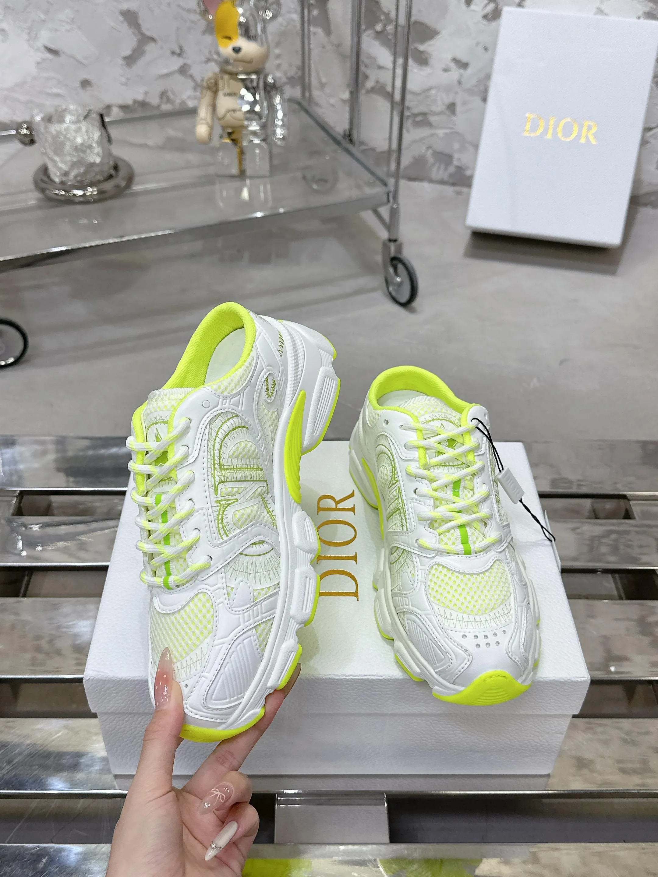 DIOR CHRONO ホワイトイエロー オールドパップシューズ - 画像 (5)