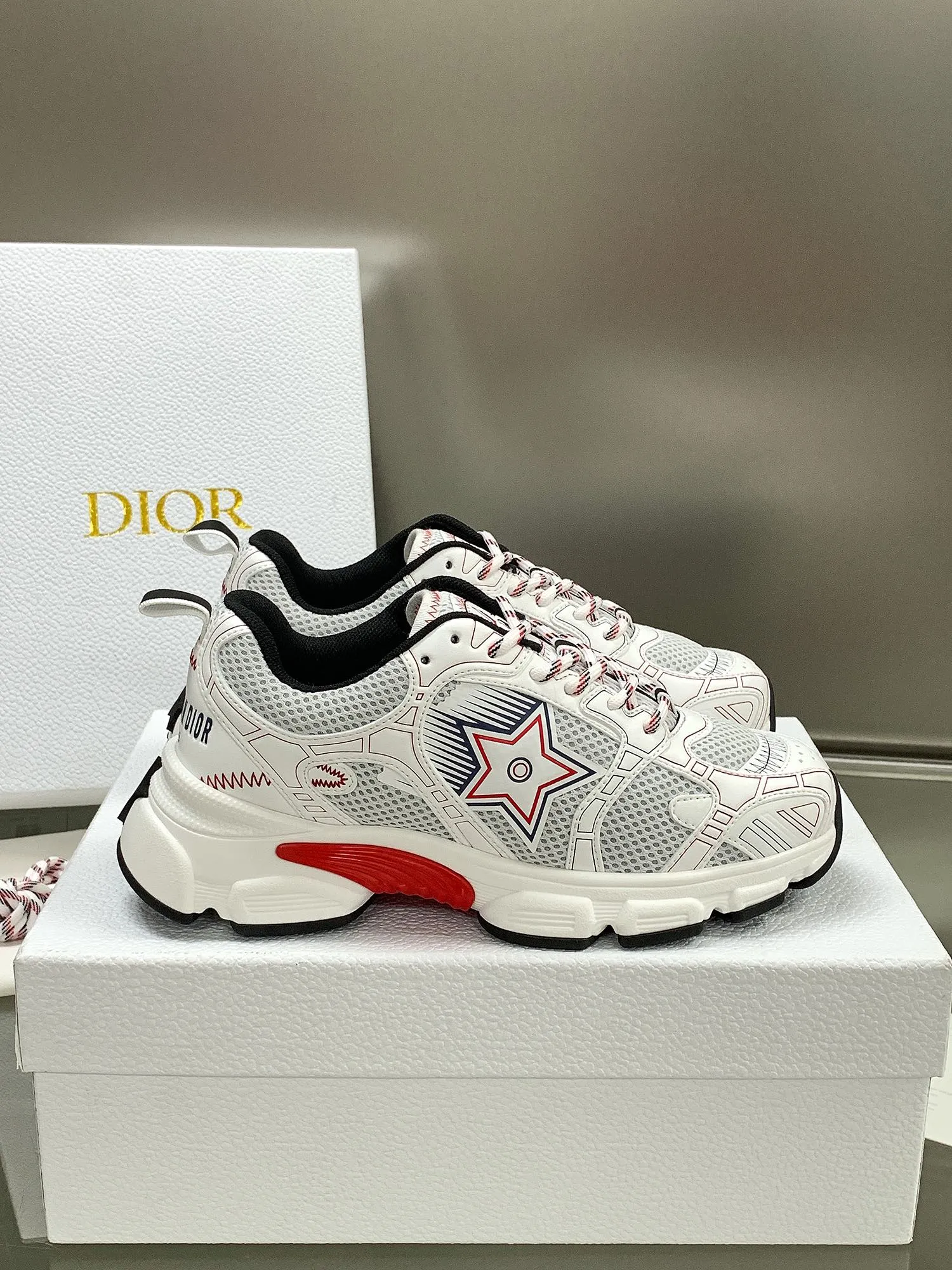 Dior 2024 Chrono 白黒厚底スニーカー