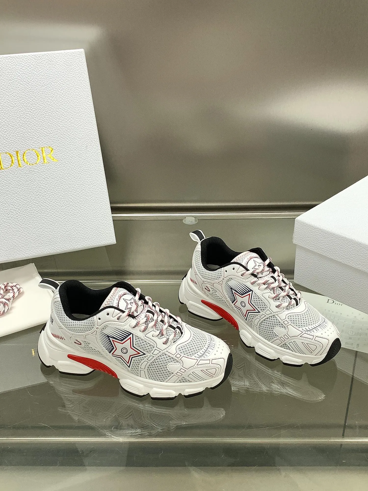 Dior 2024 Chrono 白黒厚底スニーカー - 画像 (5)