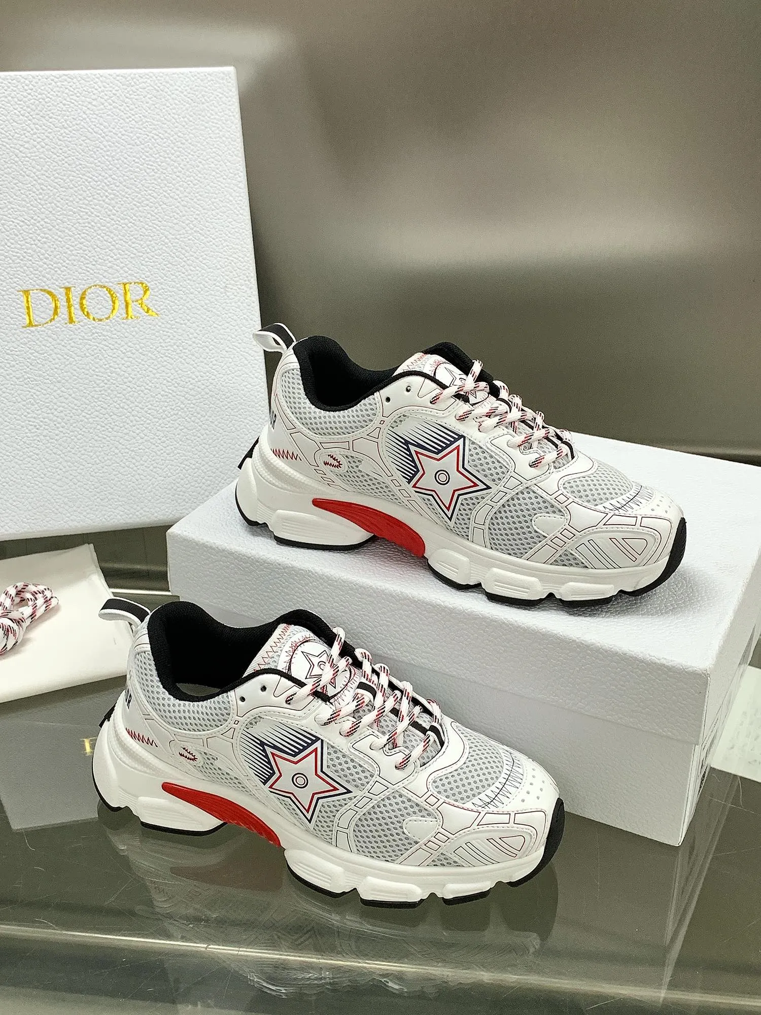 Dior 2024 Chrono 白黒厚底スニーカー - 画像 (8)