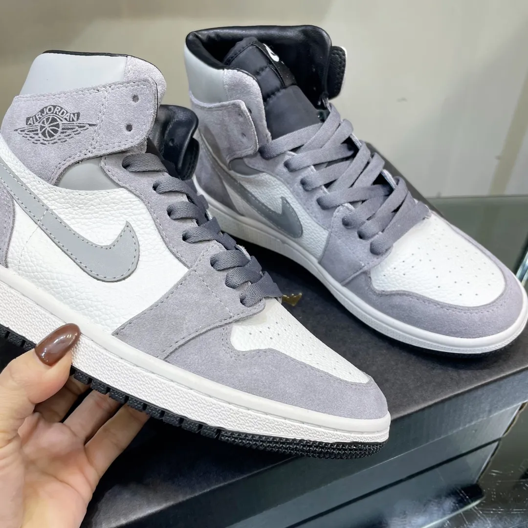 Nike WMNS Air Jordan 1 Mid Light Bone グレー中帮 - 画像 (4)