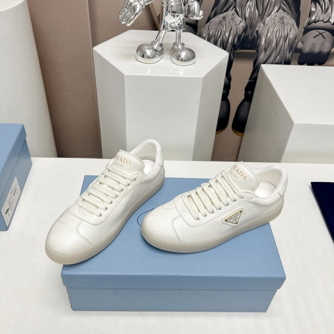 PRADA 2024春季トライアングルロゴカジュアルシューズ ホワイト - 画像 (5)