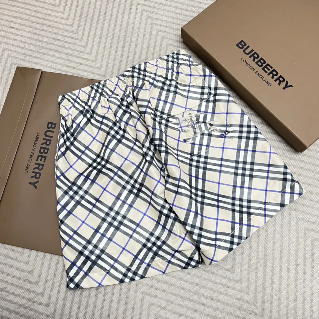 Burberry メンズショーツ ネイビー/ベージュ チェック柄 - 画像 (4)