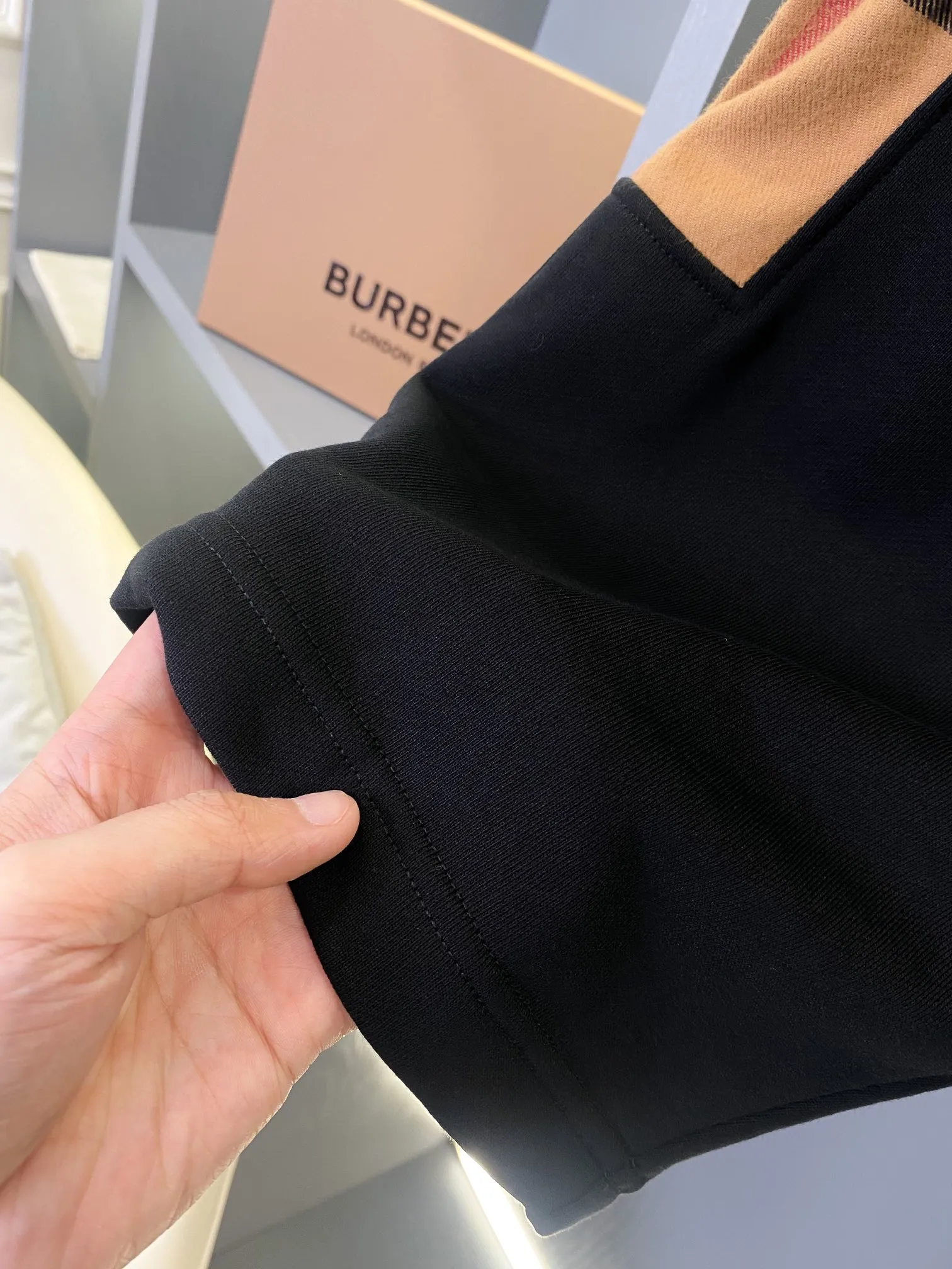 BURBERRY ブラック 格子柄サイドパネルショーツ - 画像 (6)