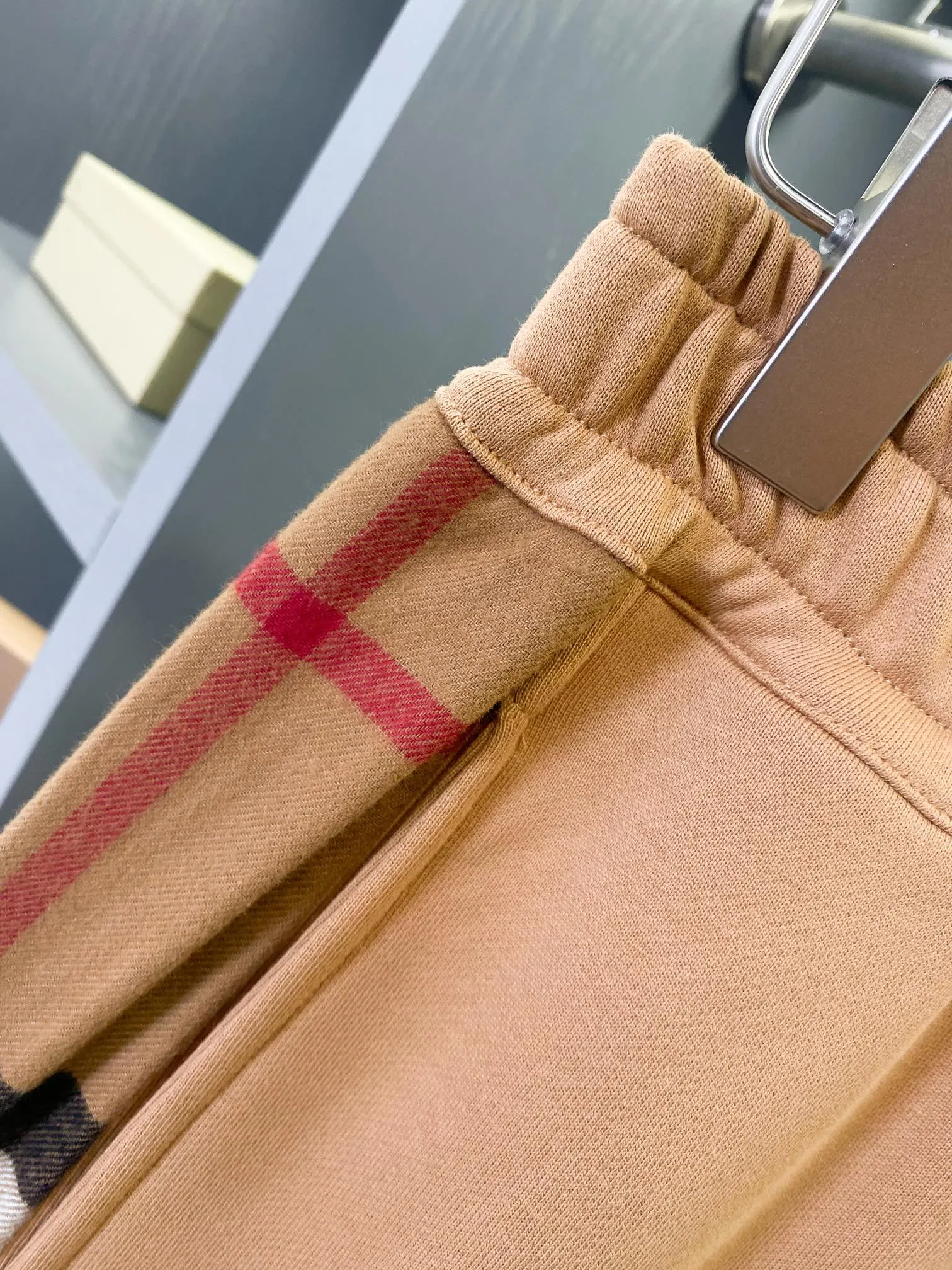 BURBERRY ベージュ 格子柄 コットンショーツ - 画像 (7)