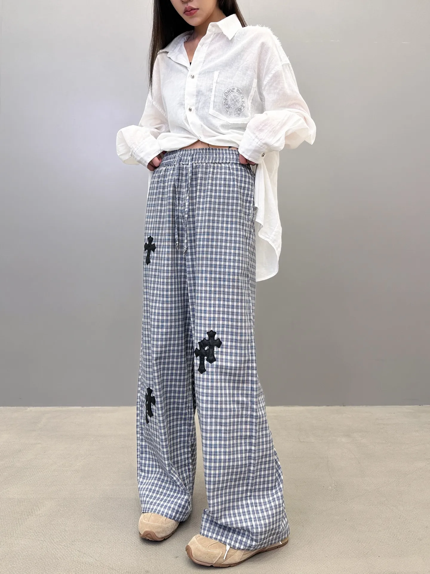 Chrome Hearts グレー格子柄カジュアルパンツ - 画像 (7)