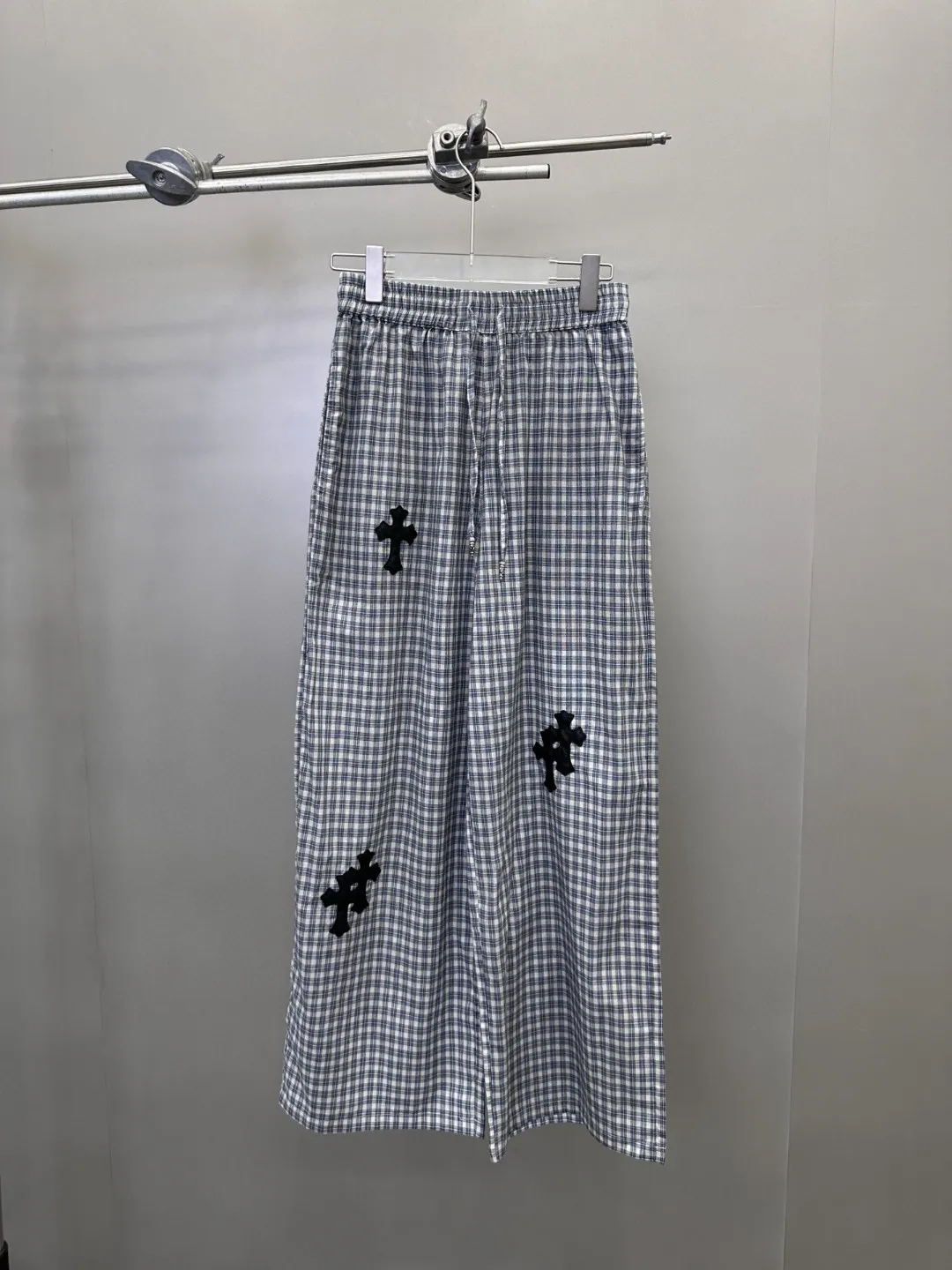 Chrome Hearts  グレー格子柄カジュアルパンツ