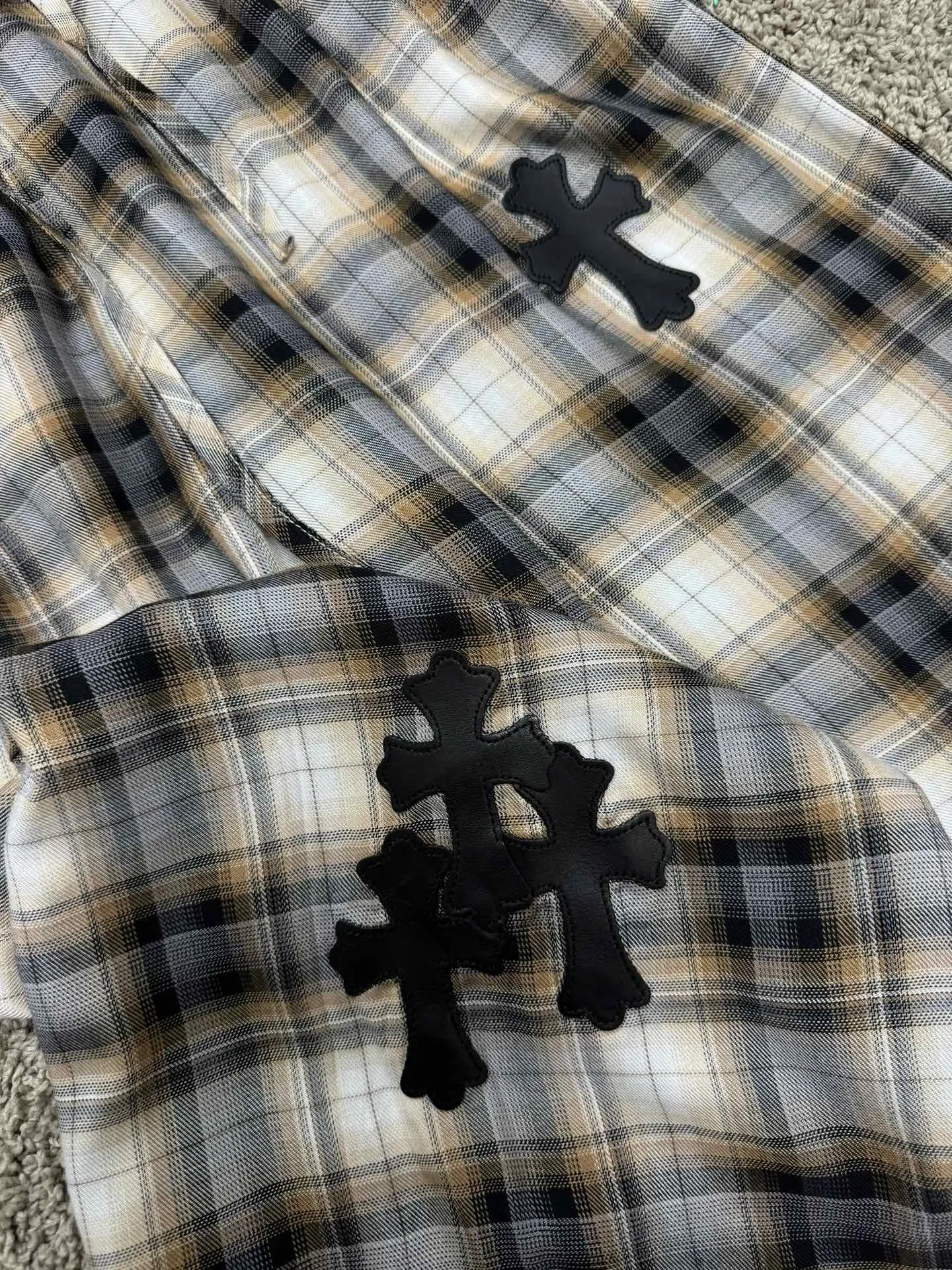 Chrome Hearts 休閒格子ズボン黒チェックスタイル - 画像 (4)