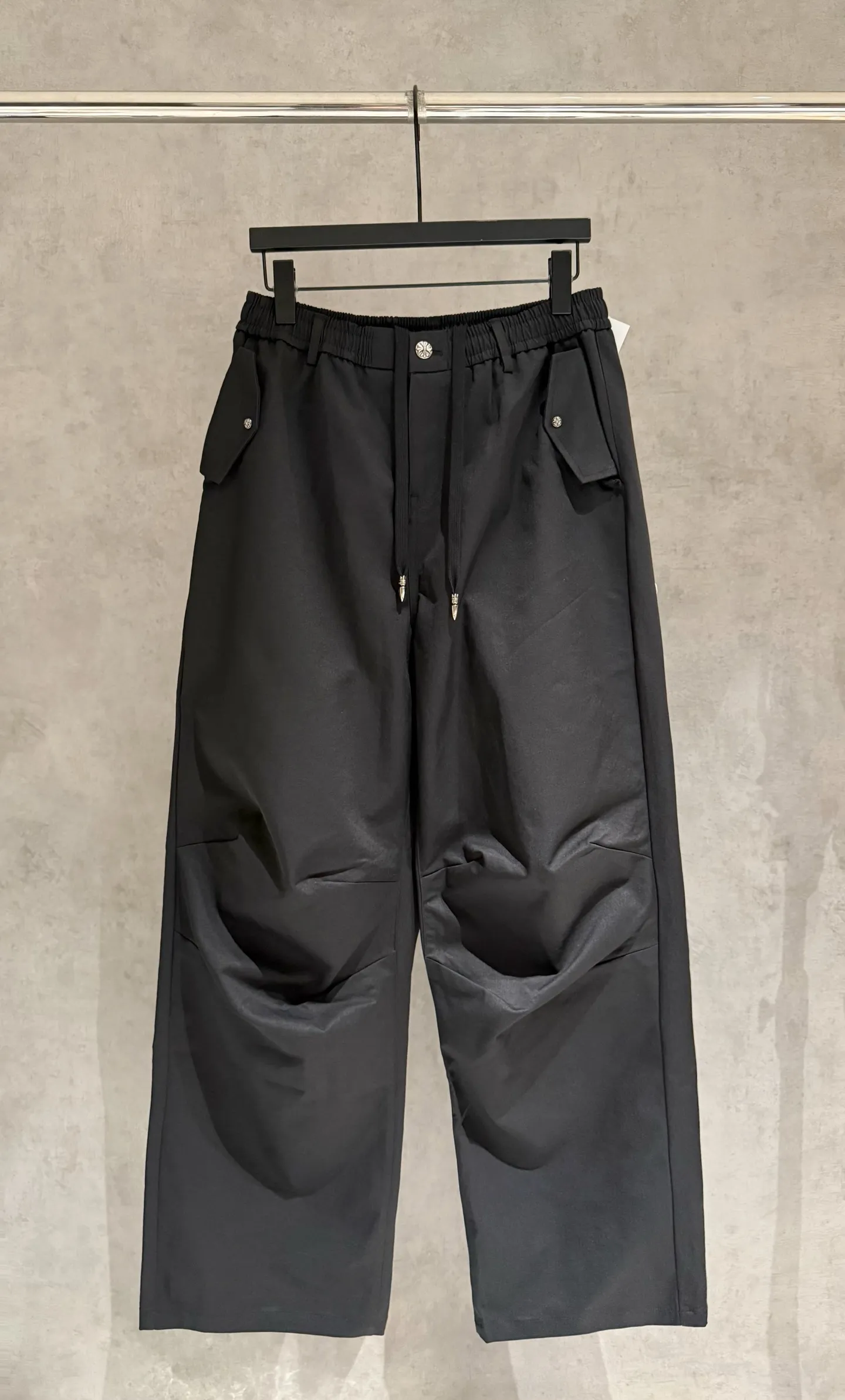Chrome Hearts 重磅クロスパラシュートパンツ黒ワイド