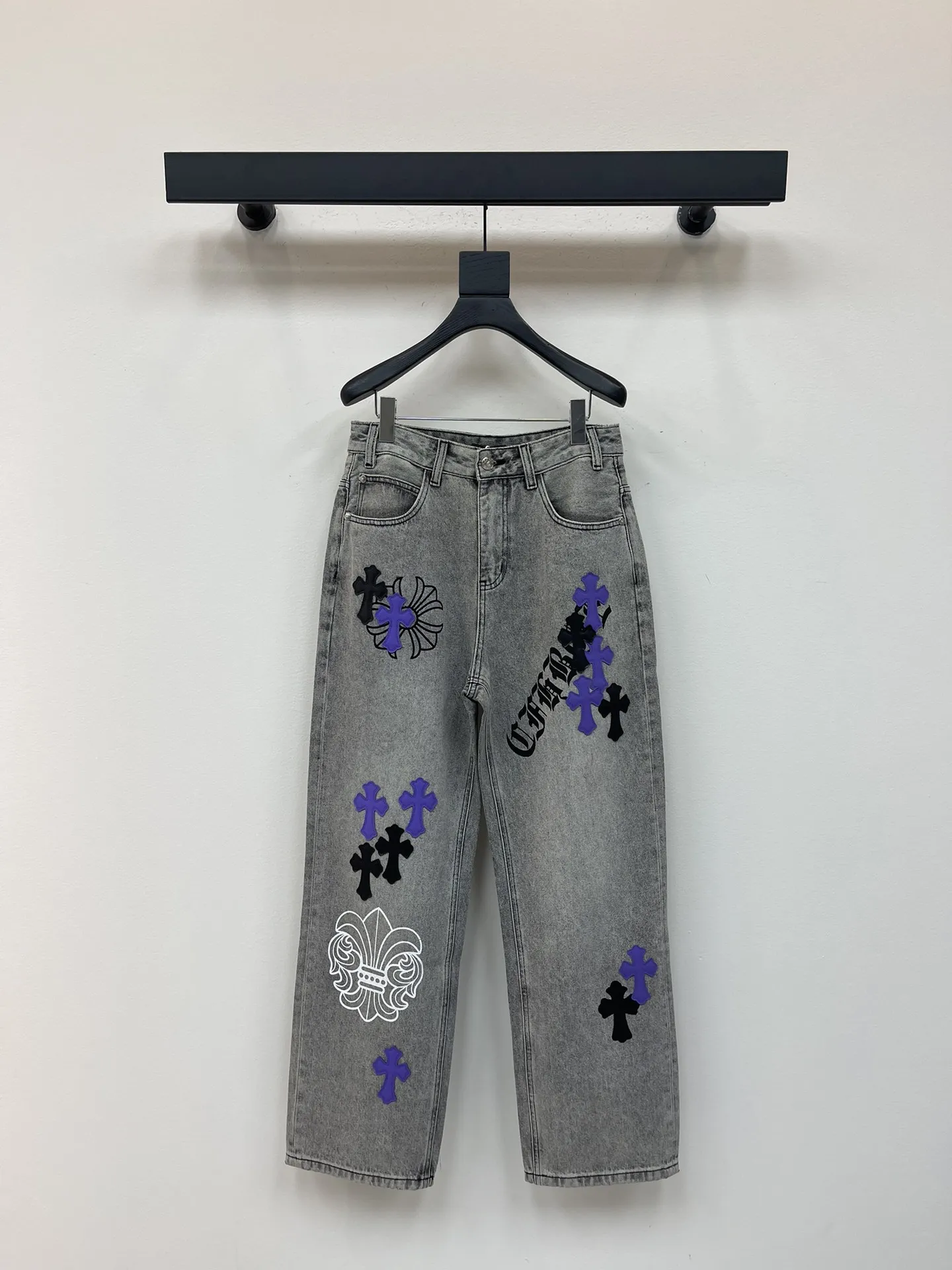 Chrome Hearts クロス柄デニムパンツ グレー