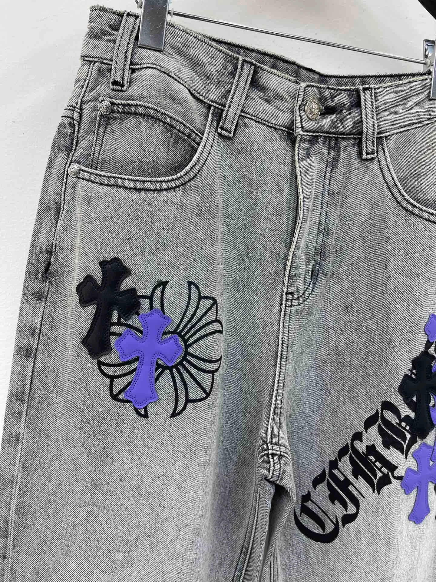 Chrome Hearts クロス柄デニムパンツ グレー - 画像 (4)