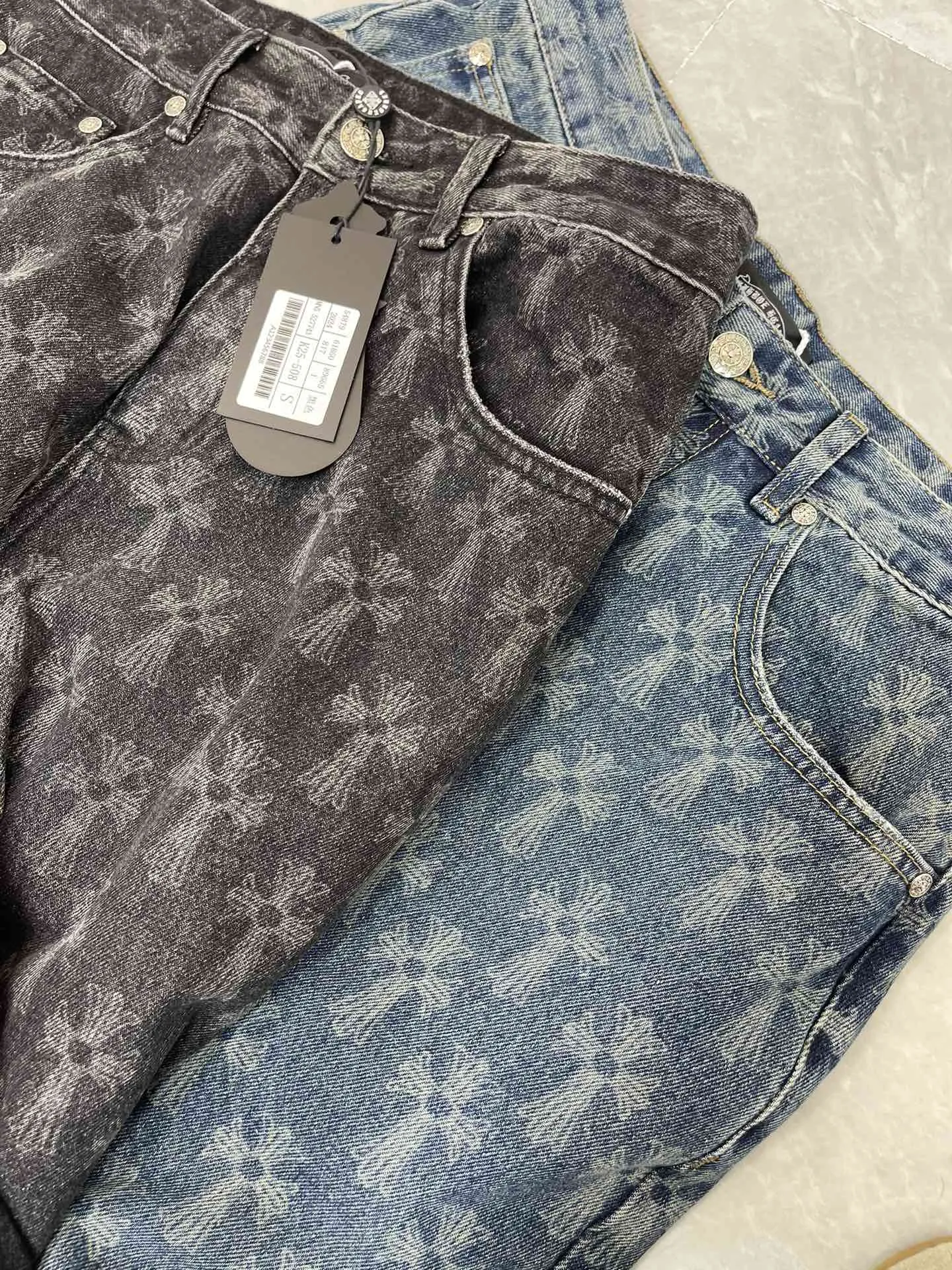 Chrome Hearts クロス柄デニムパンツ ブルー/ブラック - 画像 (7)