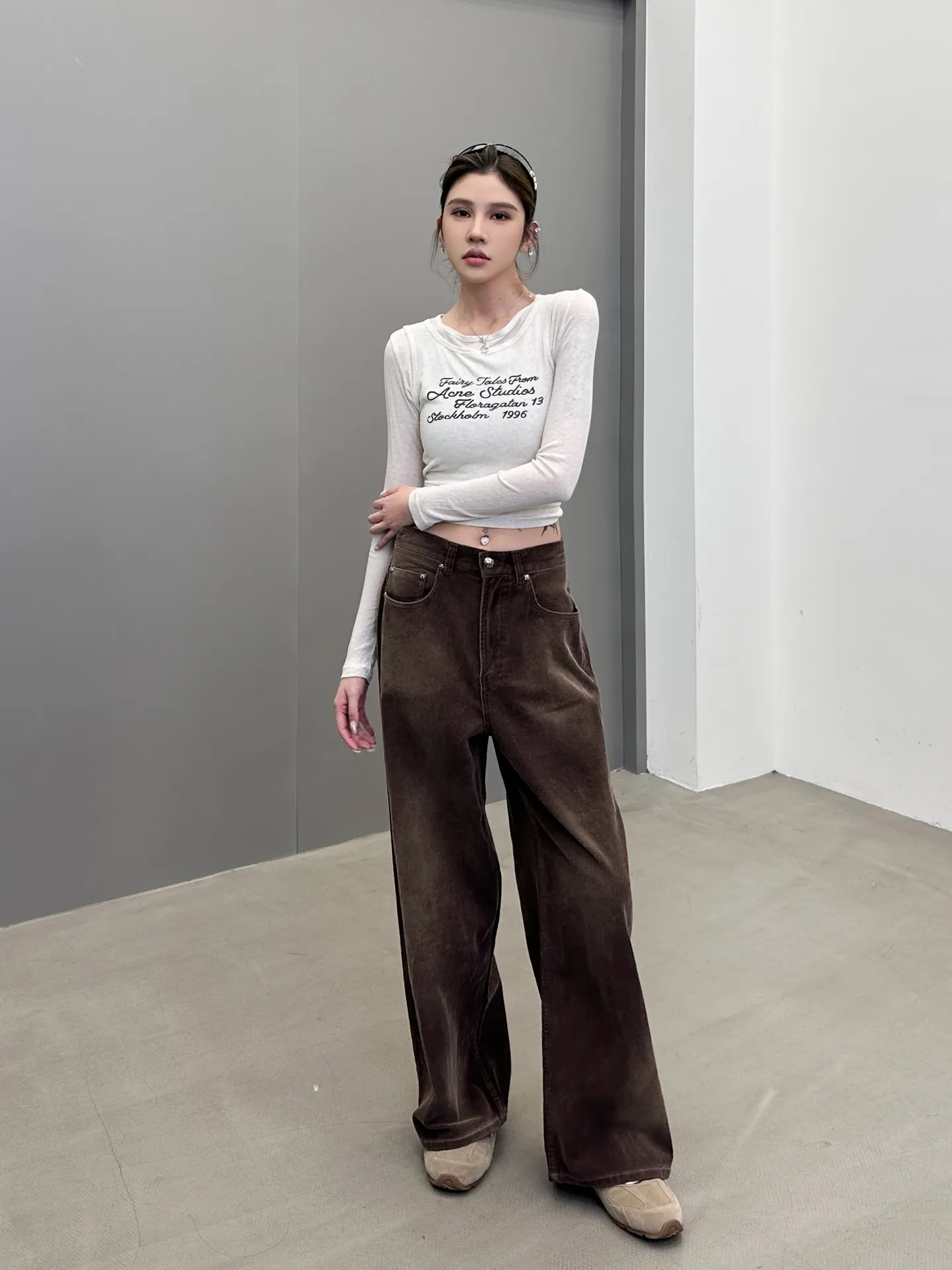 新款カジュアルパンツブラウンスタイル - 画像 (6)